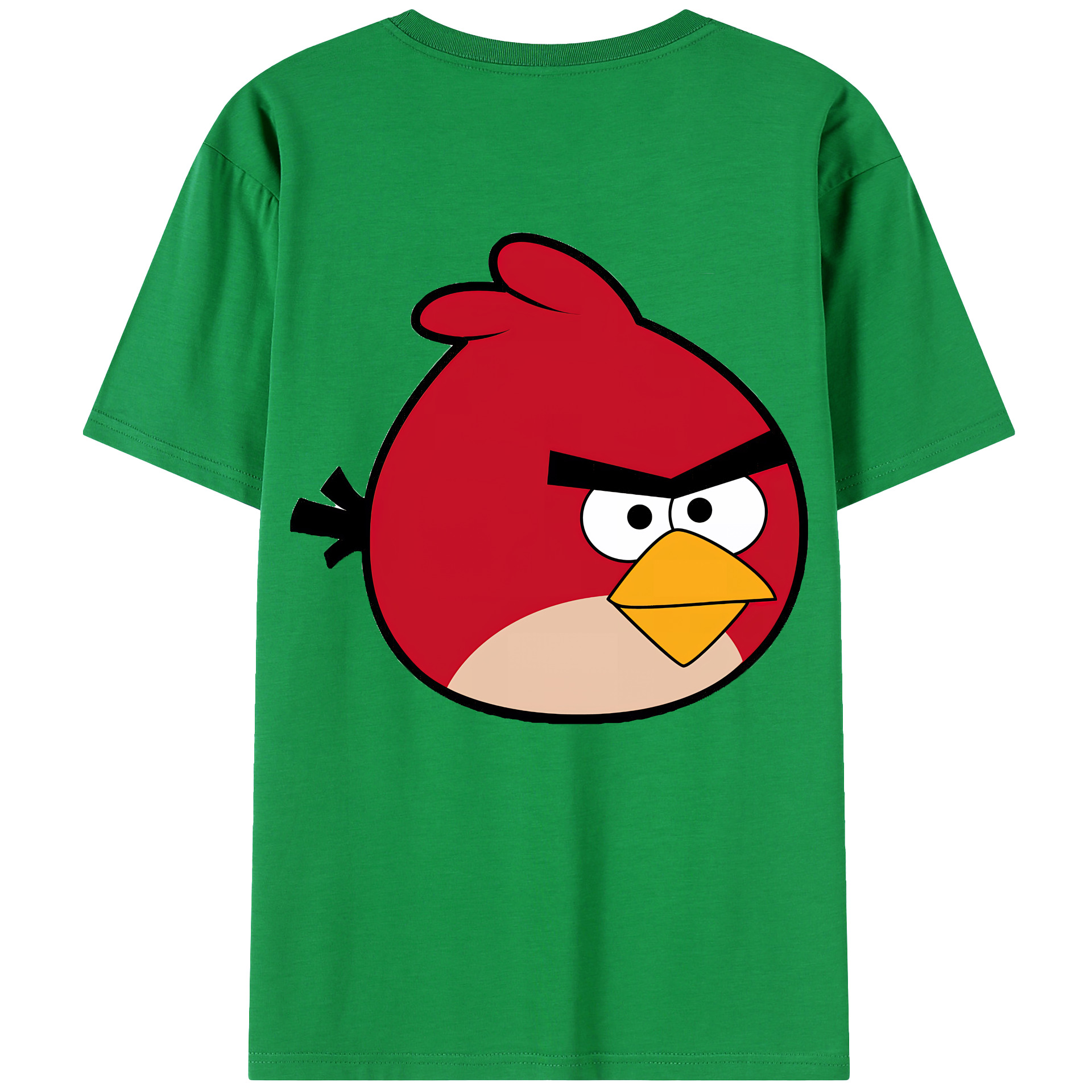 （画像用） Angry Birds アングリーバード 綿100％ メンズ半袖Tシャツ（バックプリント） 通気性