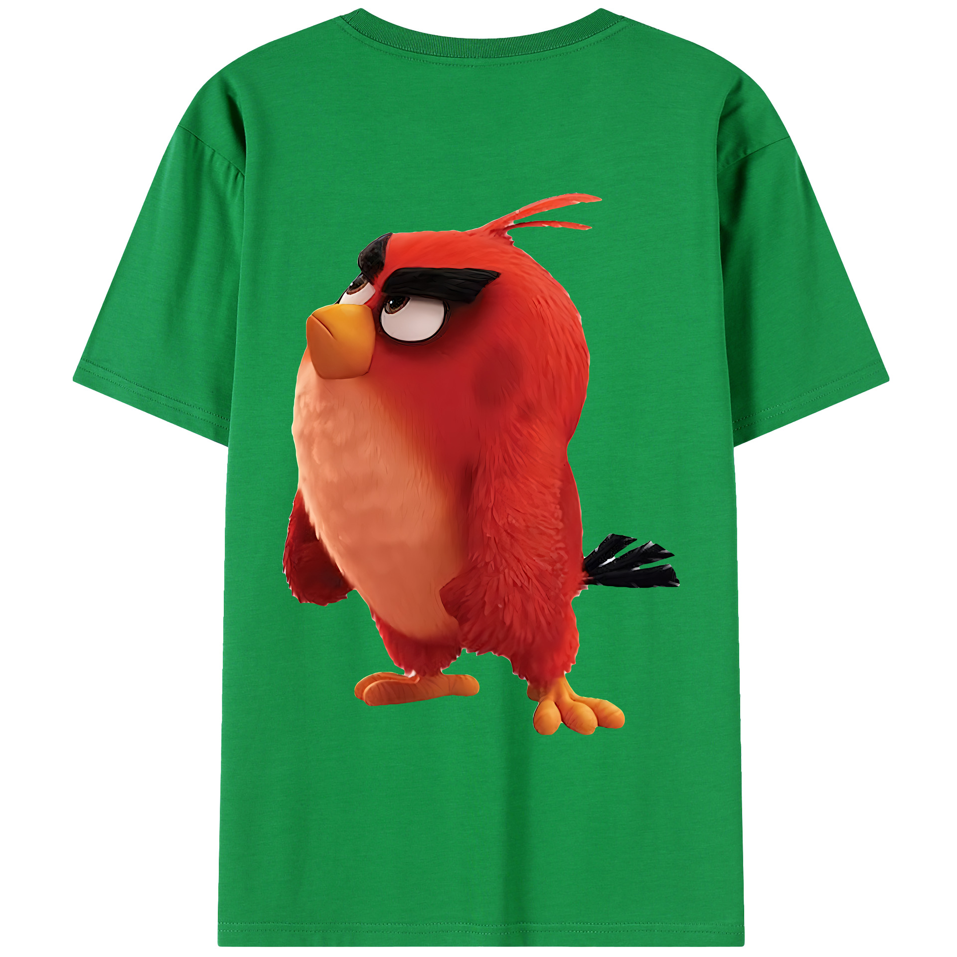 （画像用） Angry Birds アングリーバード 綿100％ メンズ半袖Tシャツ（バックプリント） 通気性