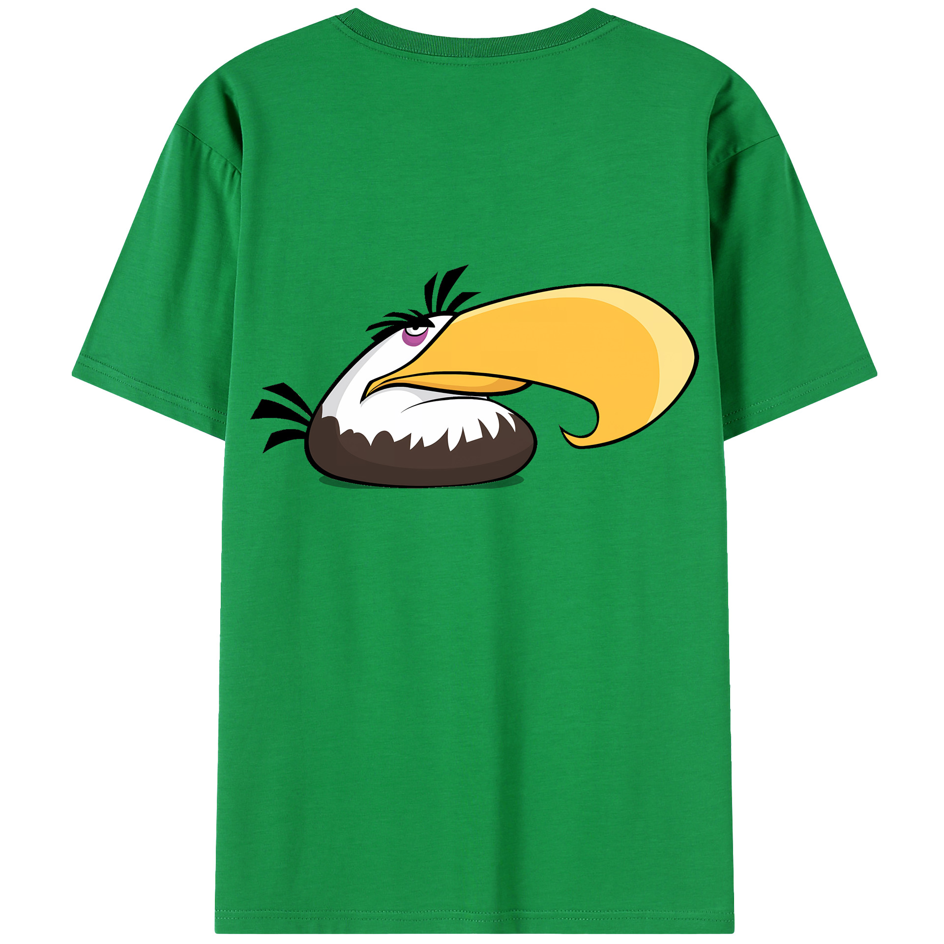 （画像用） Angry Birds アングリーバード 綿100％ メンズ半袖Tシャツ（バックプリント） 通気性