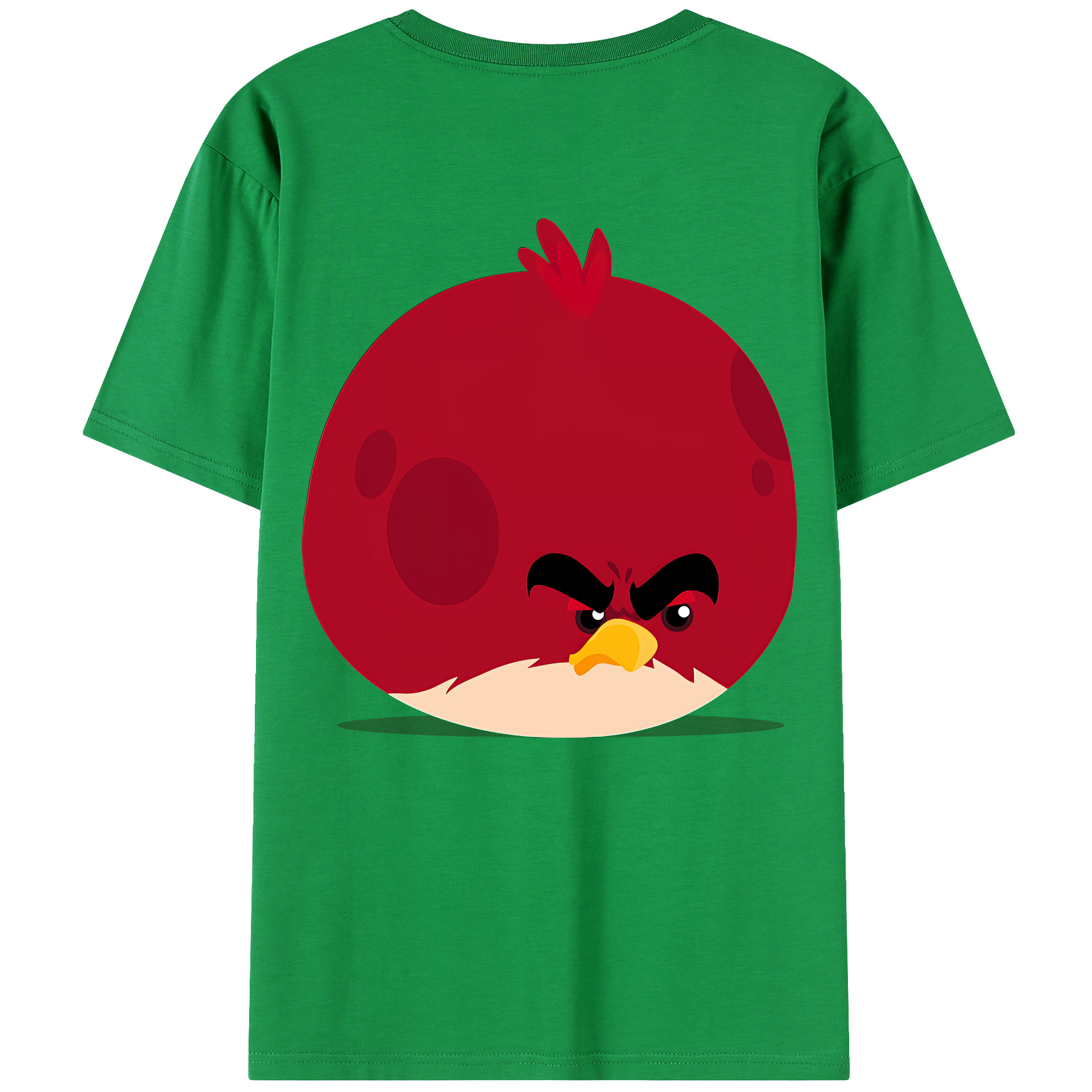 （画像用） Angry Birds アングリーバード 綿100％ メンズ半袖Tシャツ（バックプリント） 通気性