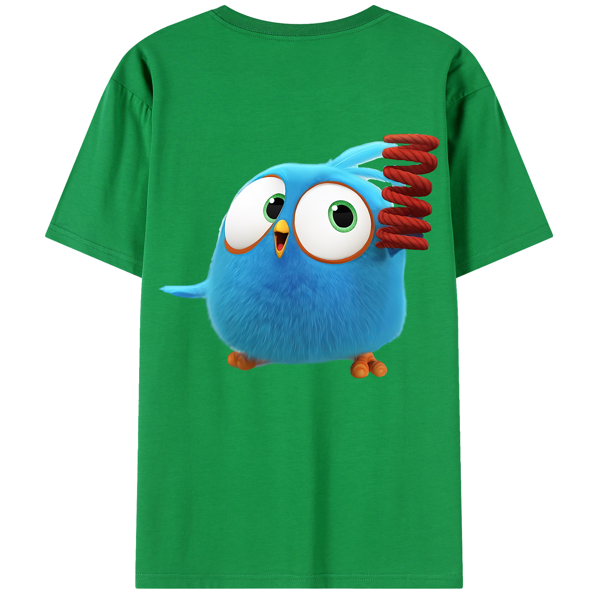 （画像用） Angry Birds アングリーバード 綿100％ メンズ半袖Tシャツ（バックプリント） 通気性