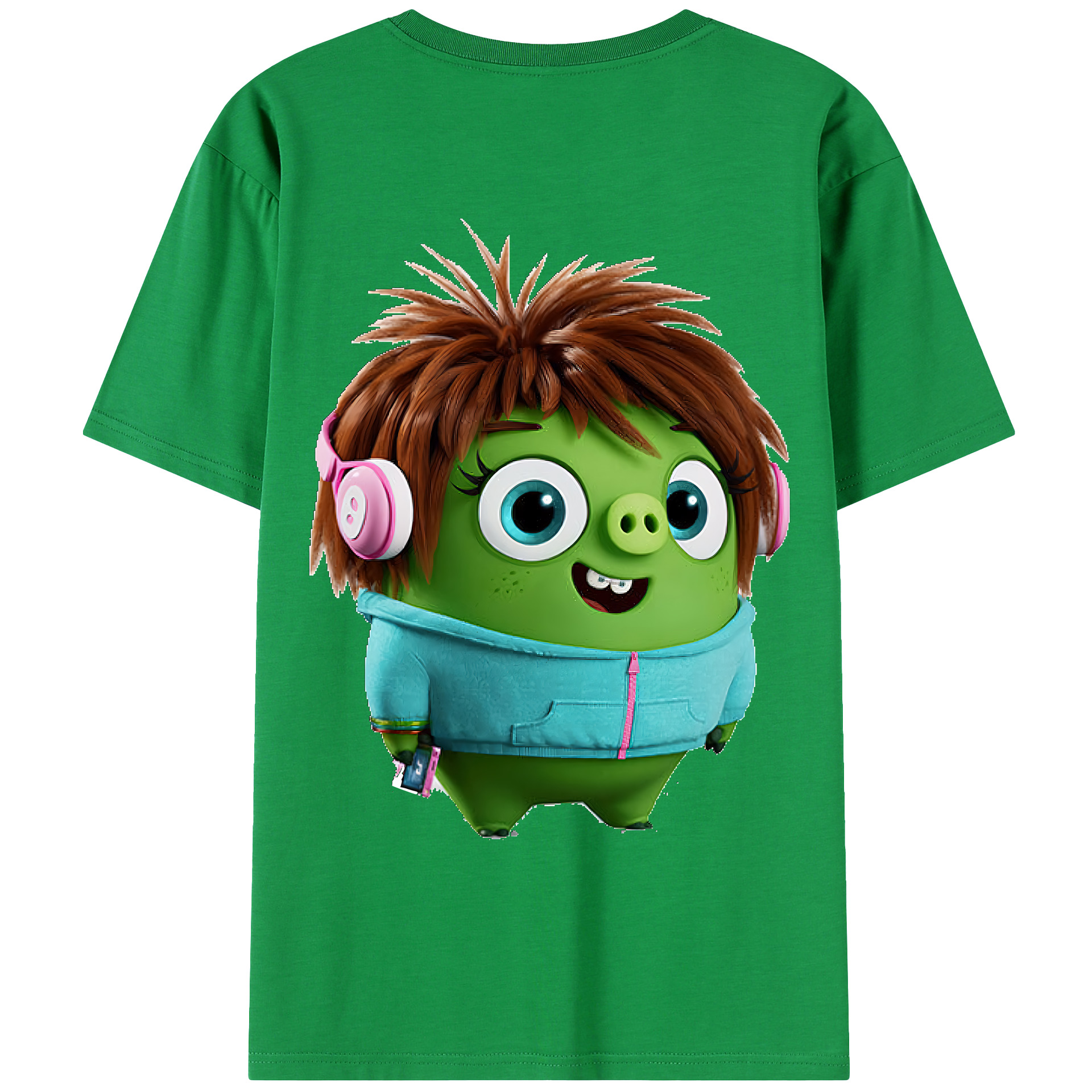 （画像用） Angry Birds アングリーバード 綿100％ メンズ半袖Tシャツ（バックプリント） 通気性