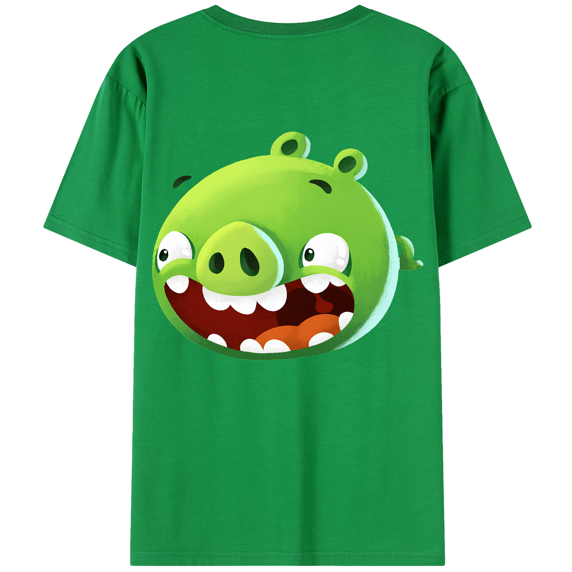 （画像用） Angry Birds アングリーバード 綿100％ メンズ半袖Tシャツ（バックプリント） 通気性