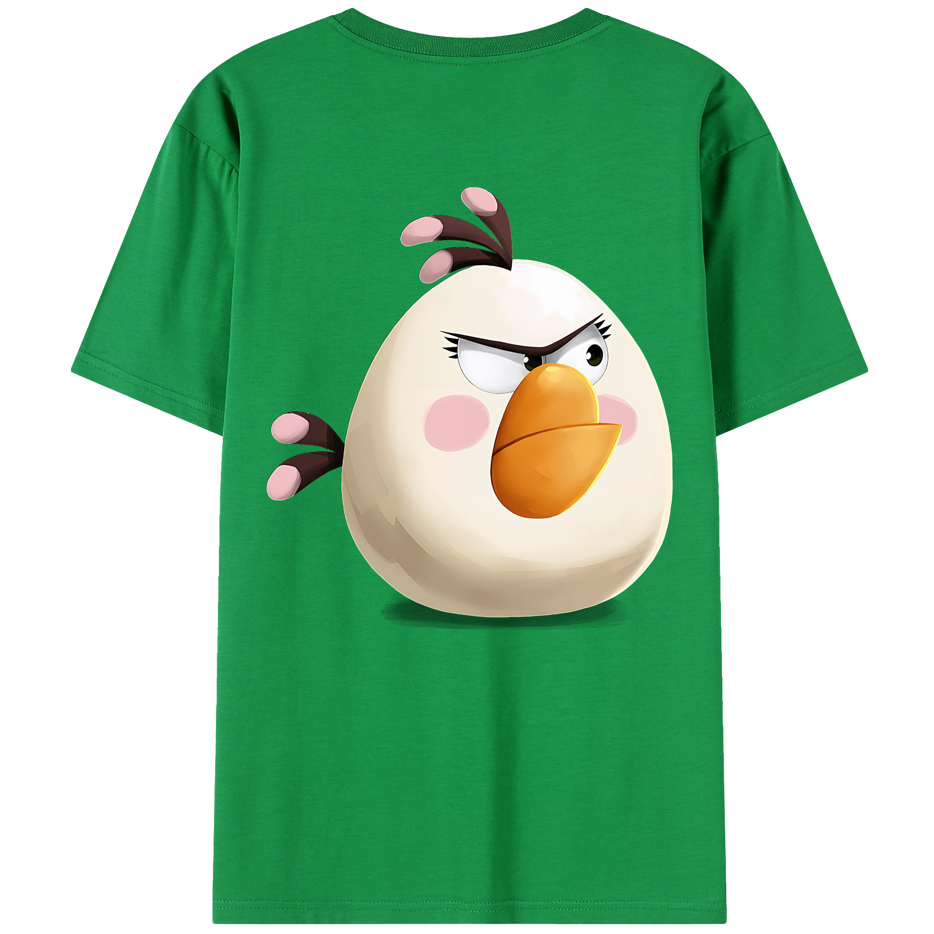 （画像用） Angry Birds アングリーバード 綿100％ メンズ半袖Tシャツ（バックプリント） 通気性