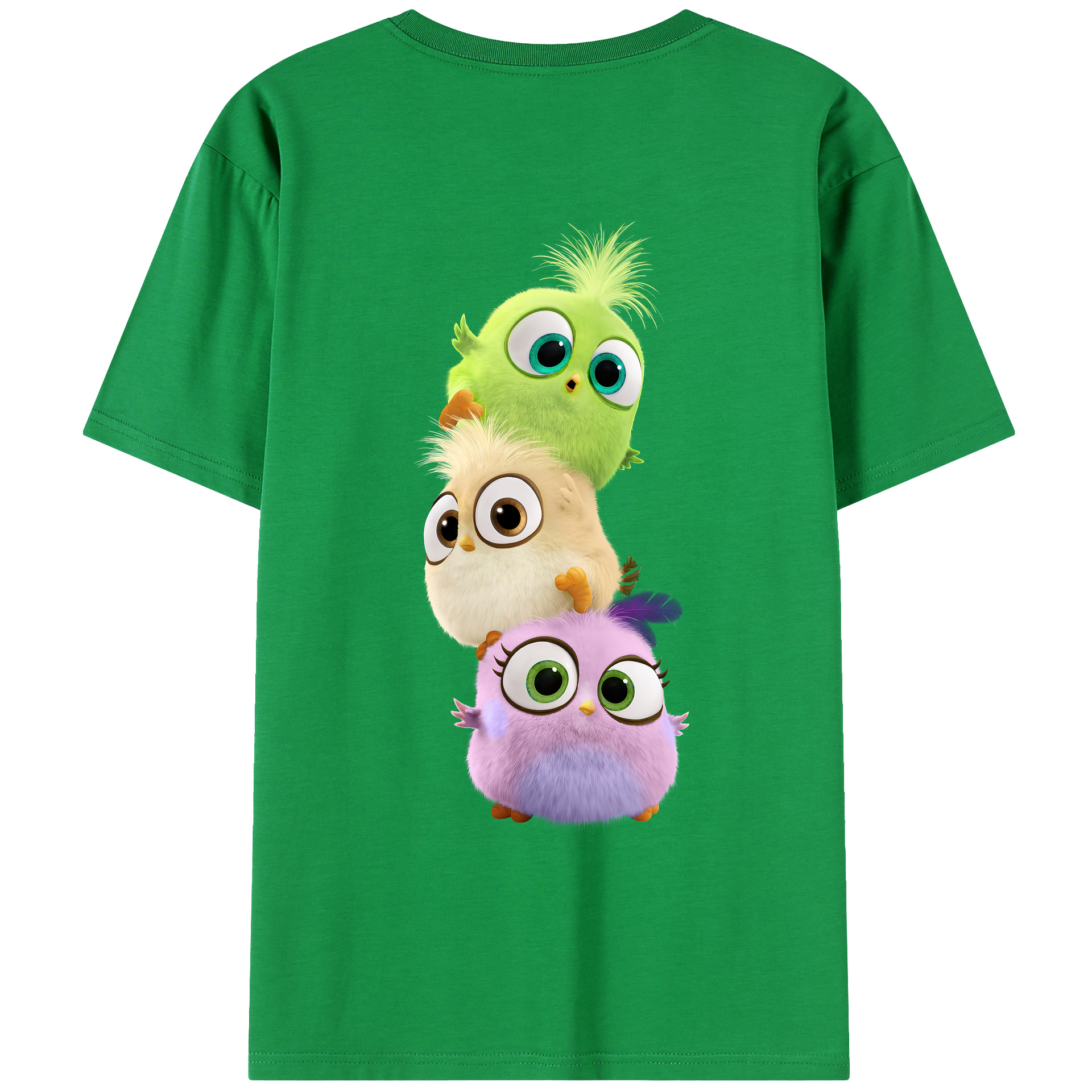 （画像用） Angry Birds アングリーバード 綿100％ メンズ半袖Tシャツ（バックプリント） 通気性