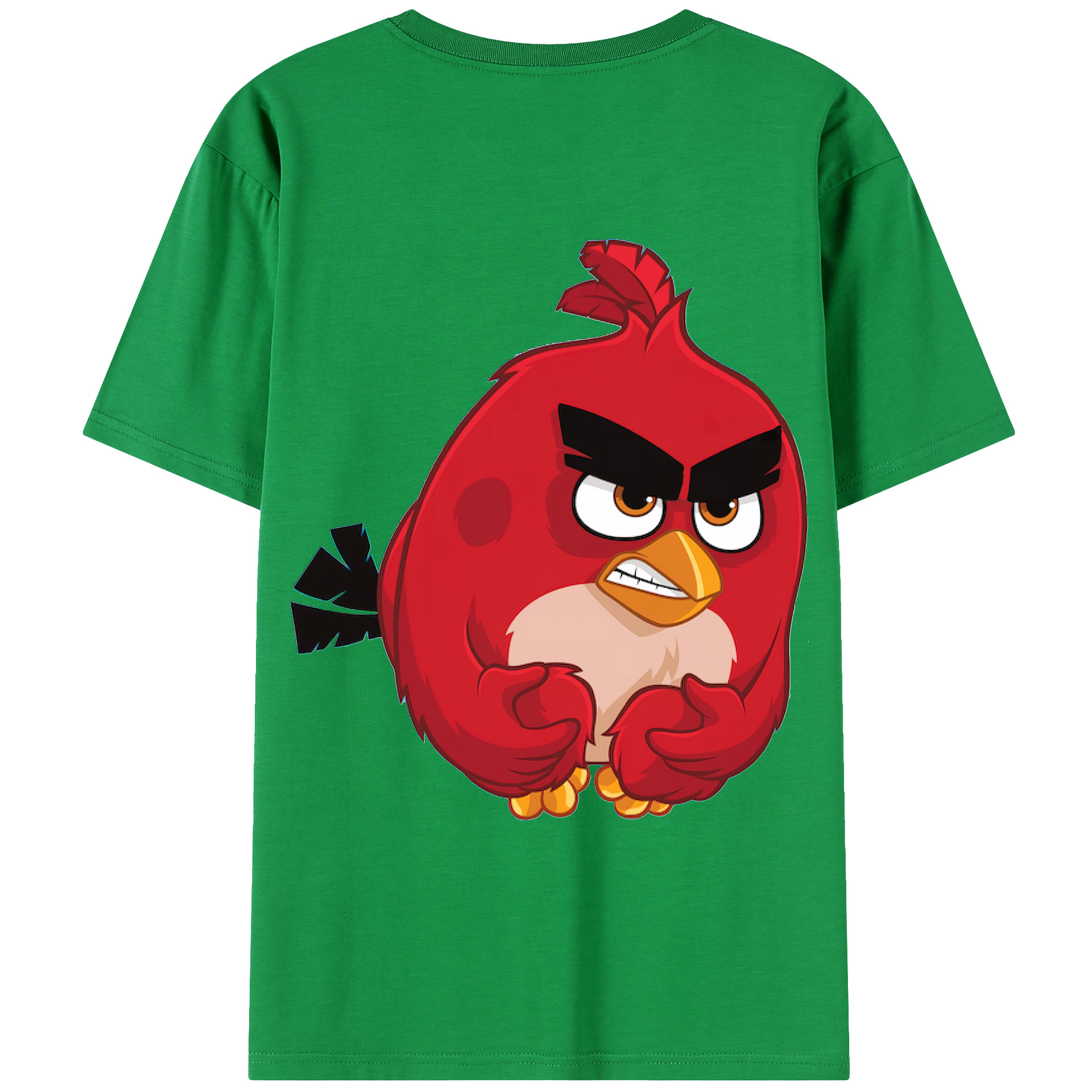 （画像用） Angry Birds アングリーバード 綿100％ メンズ半袖Tシャツ（バックプリント） 通気性