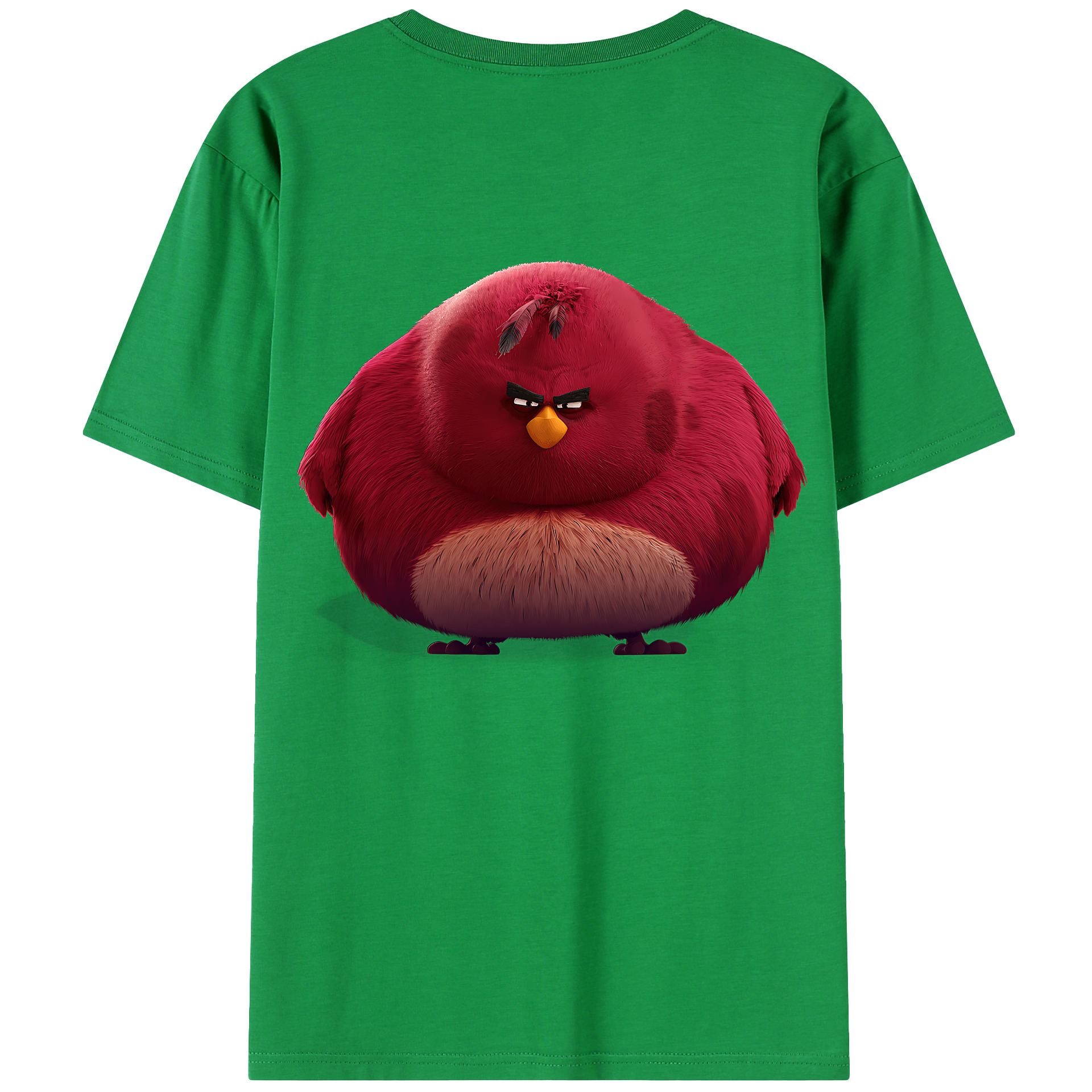 （画像用） Angry Birds アングリーバード 綿100％ メンズ半袖Tシャツ（バックプリント） 通気性
