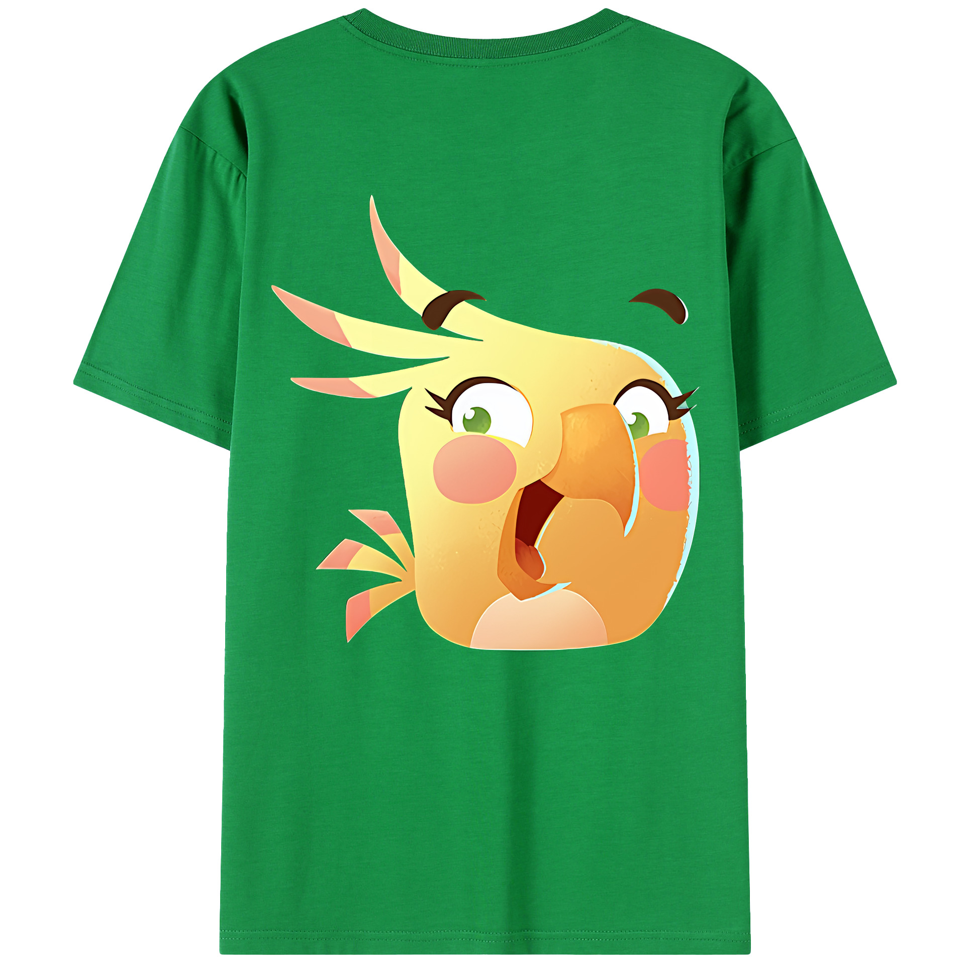 （画像用） Angry Birds アングリーバード 綿100％ メンズ半袖Tシャツ（バックプリント） 通気性