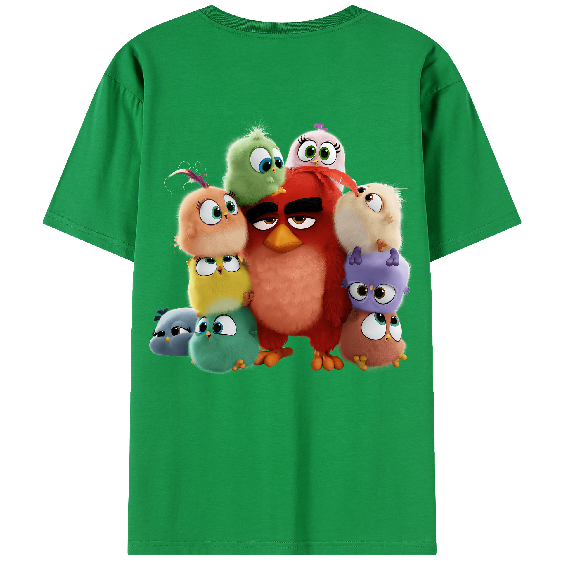 （画像用） Angry Birds アングリーバード 綿100％ メンズ半袖Tシャツ（バックプリント） 通気性