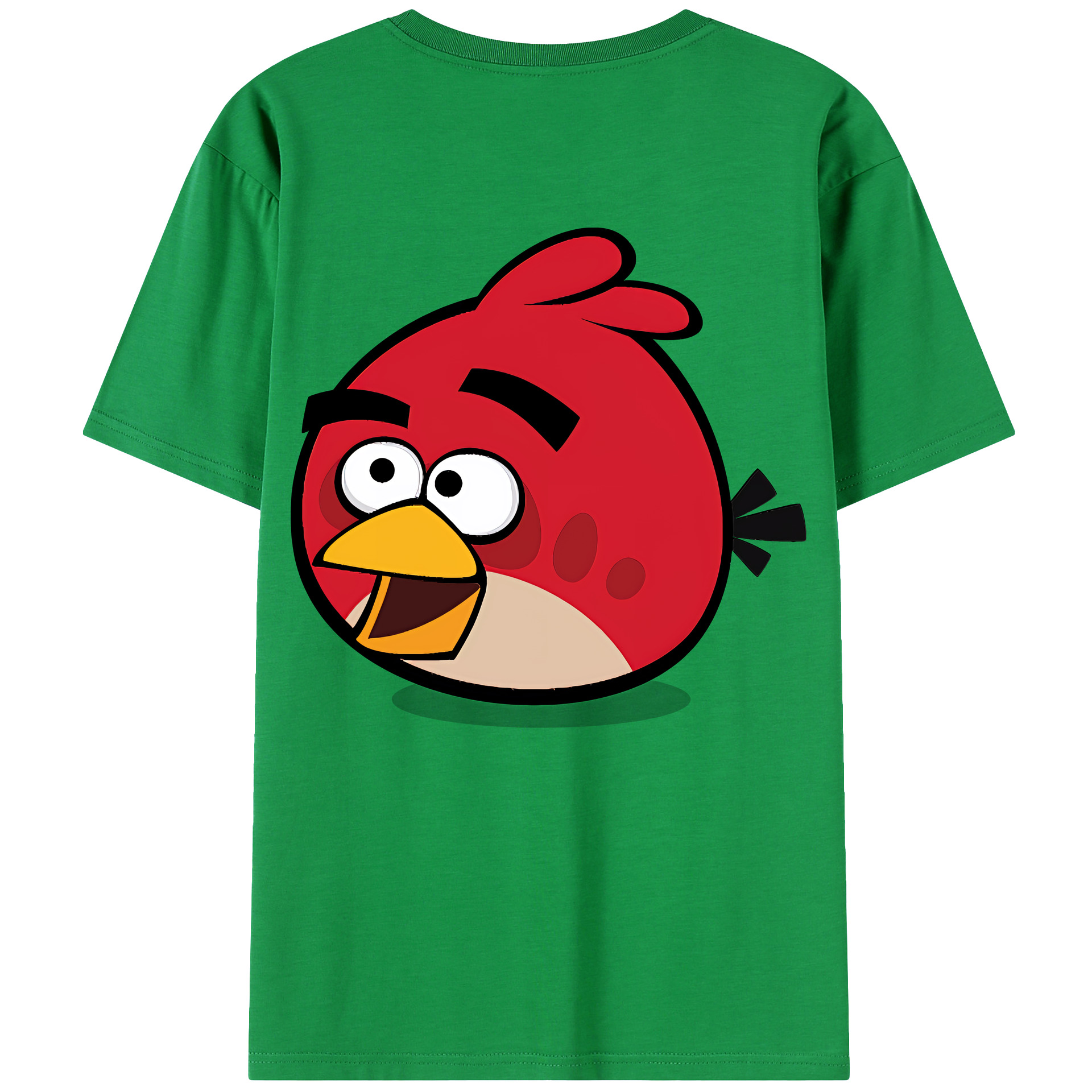 （画像用） Angry Birds アングリーバード 綿100％ メンズ半袖Tシャツ（バックプリント） 通気性