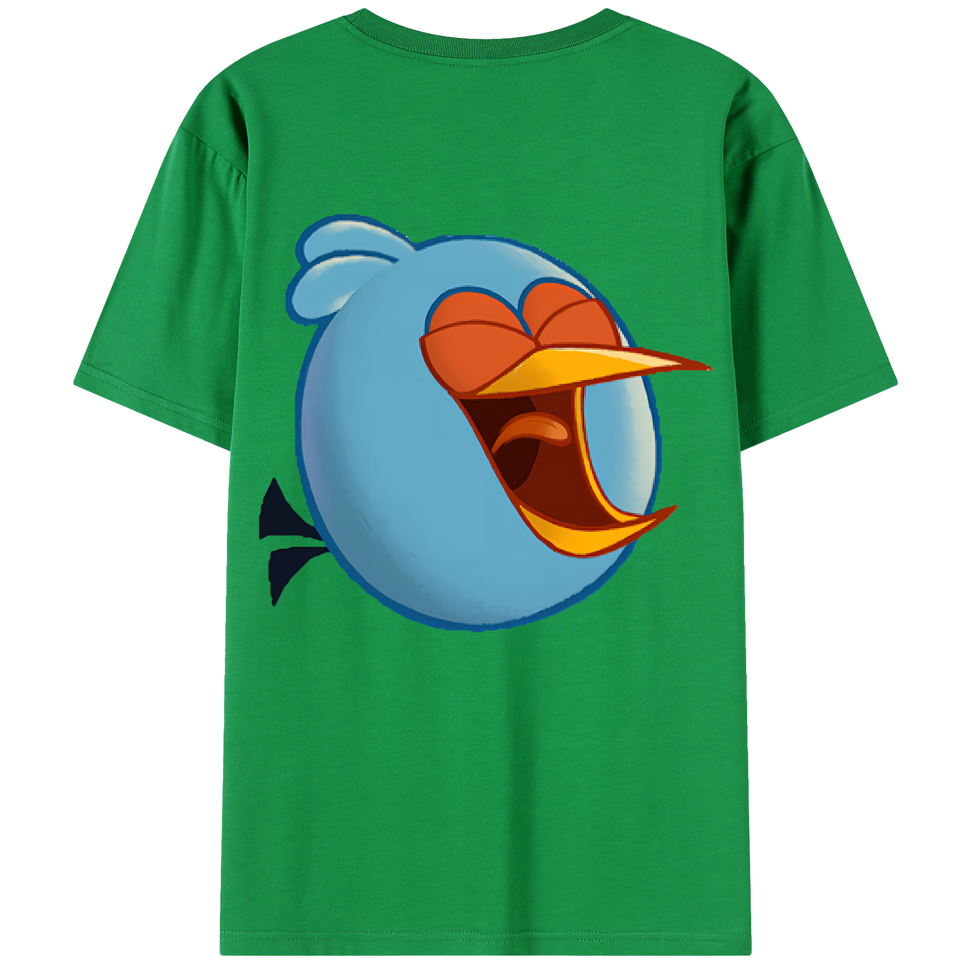（画像用） Angry Birds アングリーバード 綿100％ メンズ半袖Tシャツ（バックプリント） 通気性