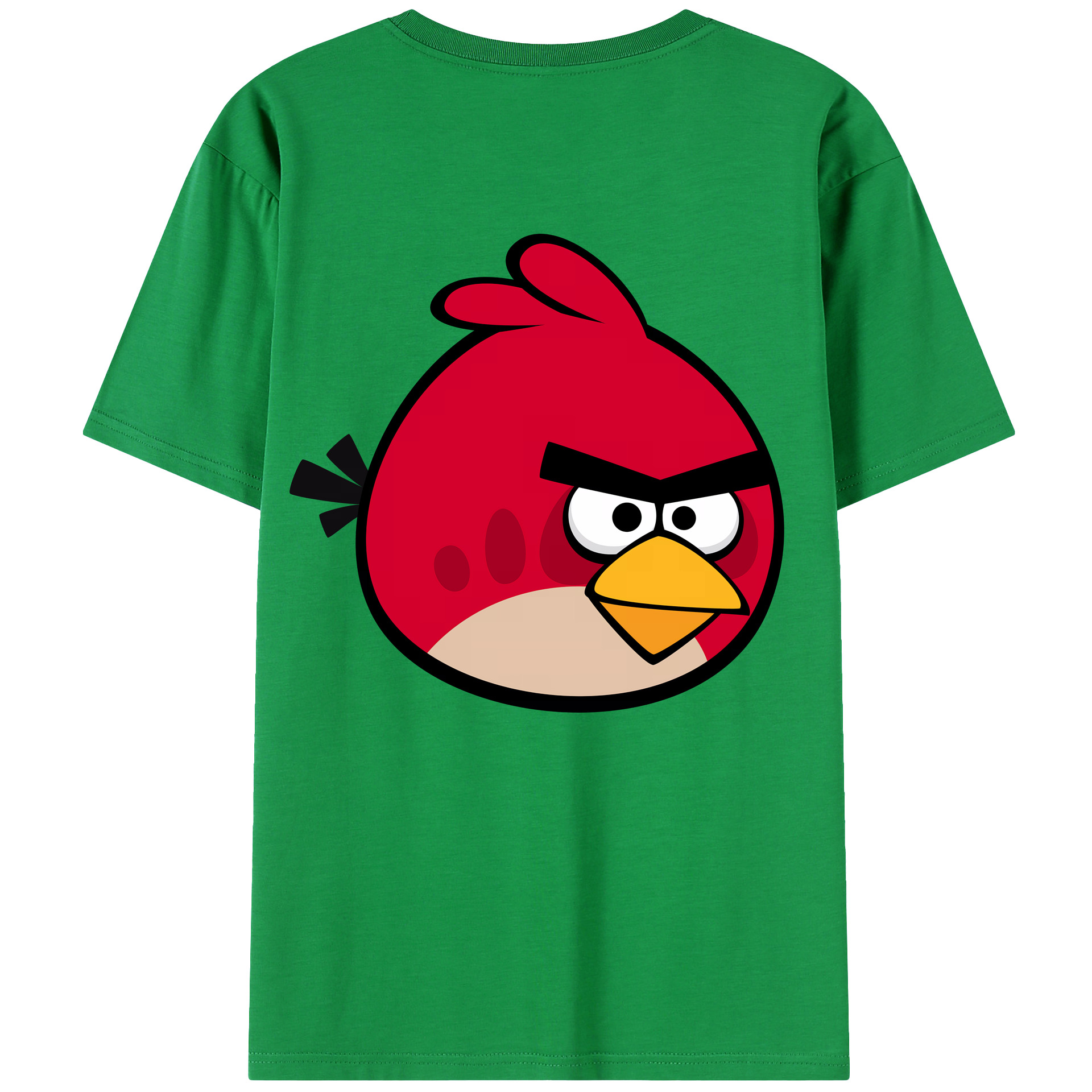 （画像用） Angry Birds アングリーバード 綿100％ メンズ半袖Tシャツ（バックプリント） 通気性