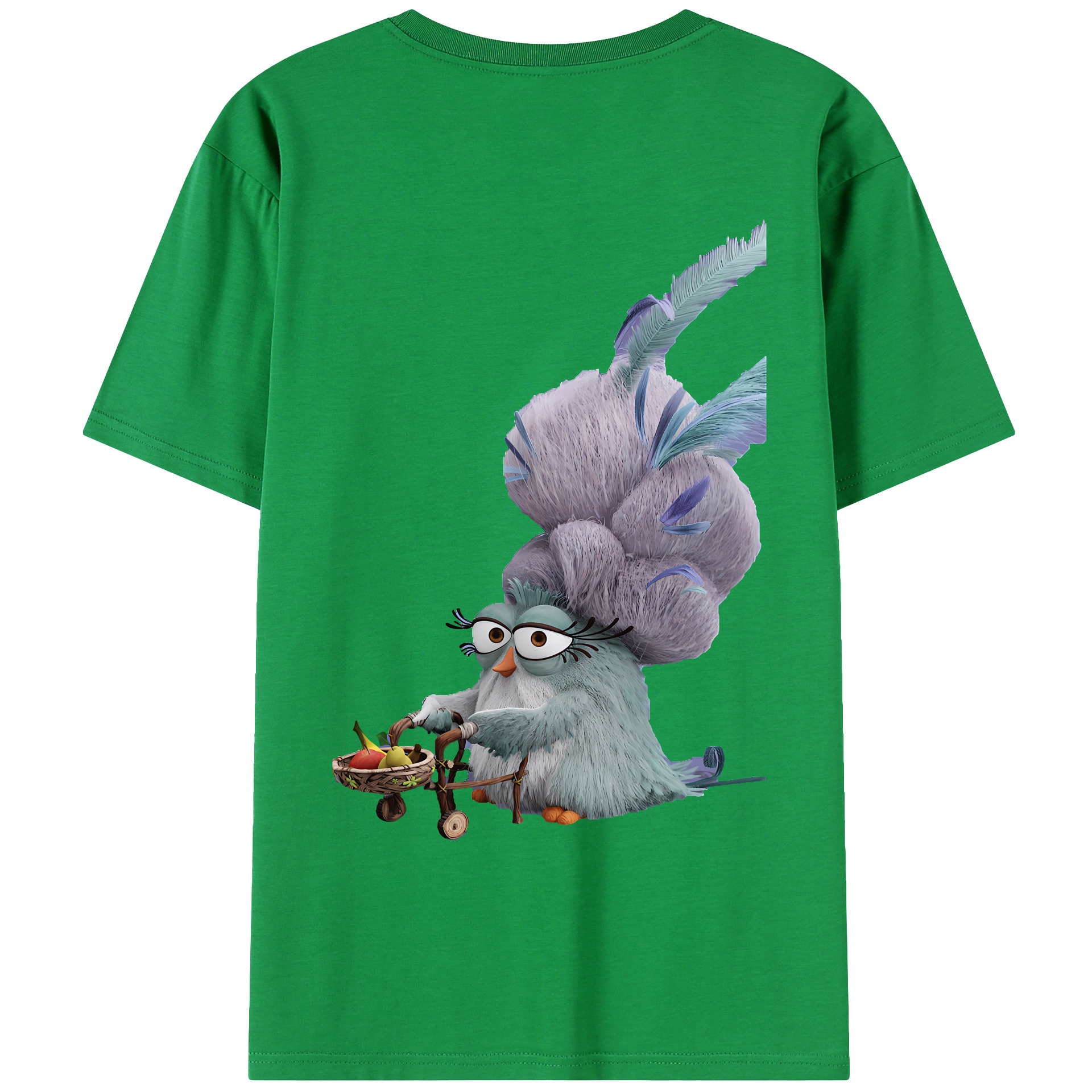 （画像用） Angry Birds アングリーバード 綿100％ メンズ半袖Tシャツ（バックプリント） 通気性
