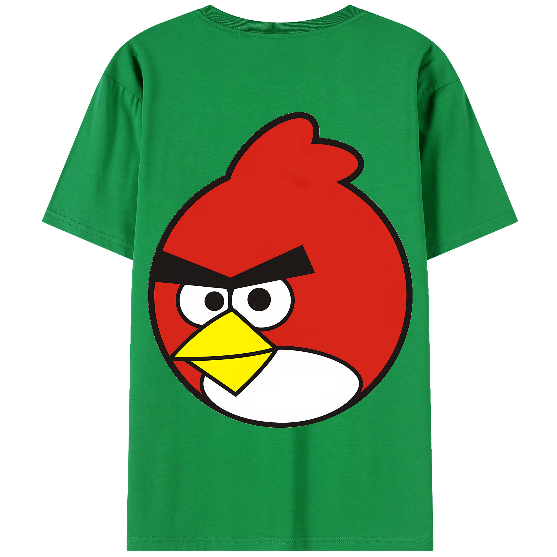 （画像用） Angry Birds アングリーバード 綿100％ メンズ半袖Tシャツ（バックプリント） 通気性