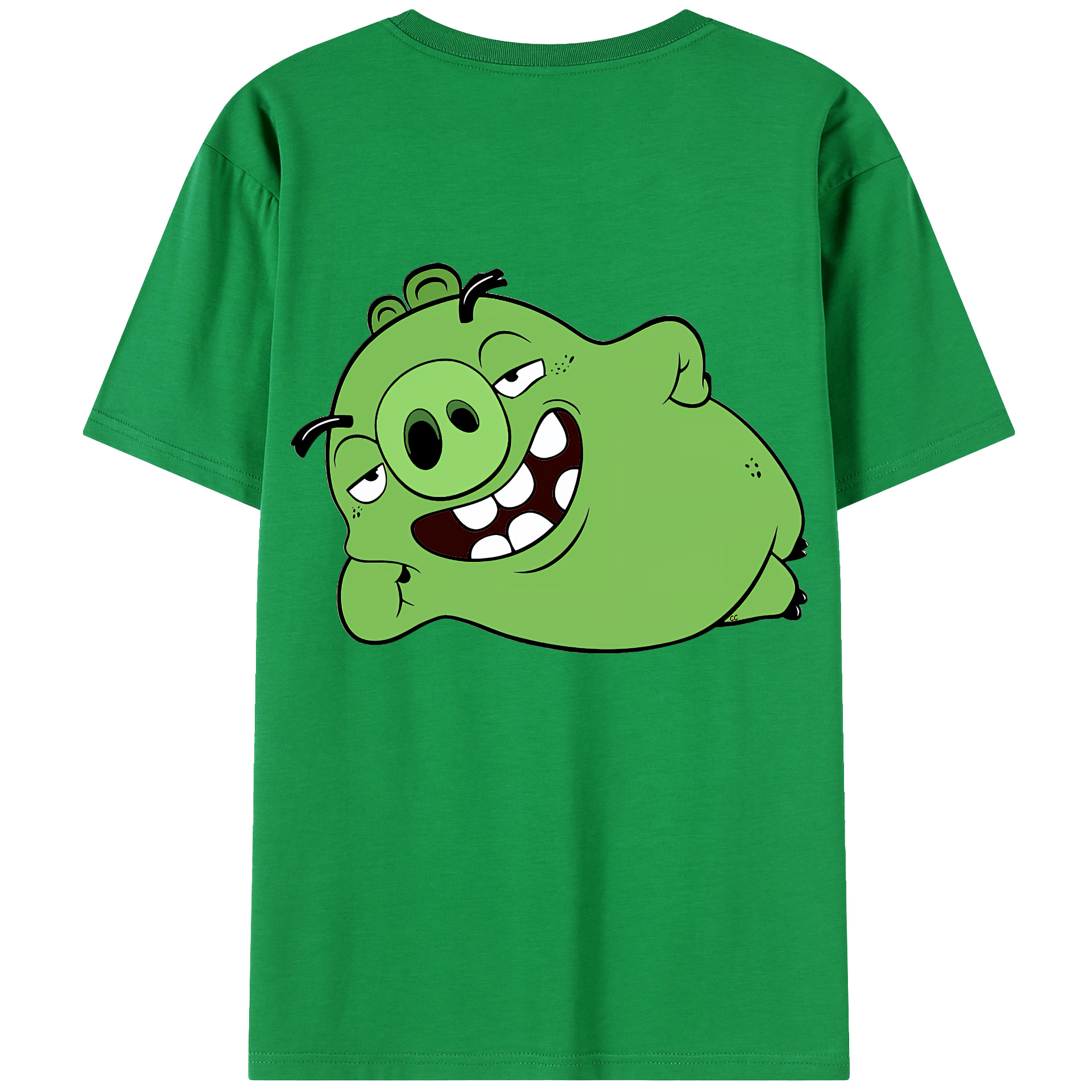 （画像用） Angry Birds アングリーバード 綿100％ メンズ半袖Tシャツ（バックプリント） 通気性