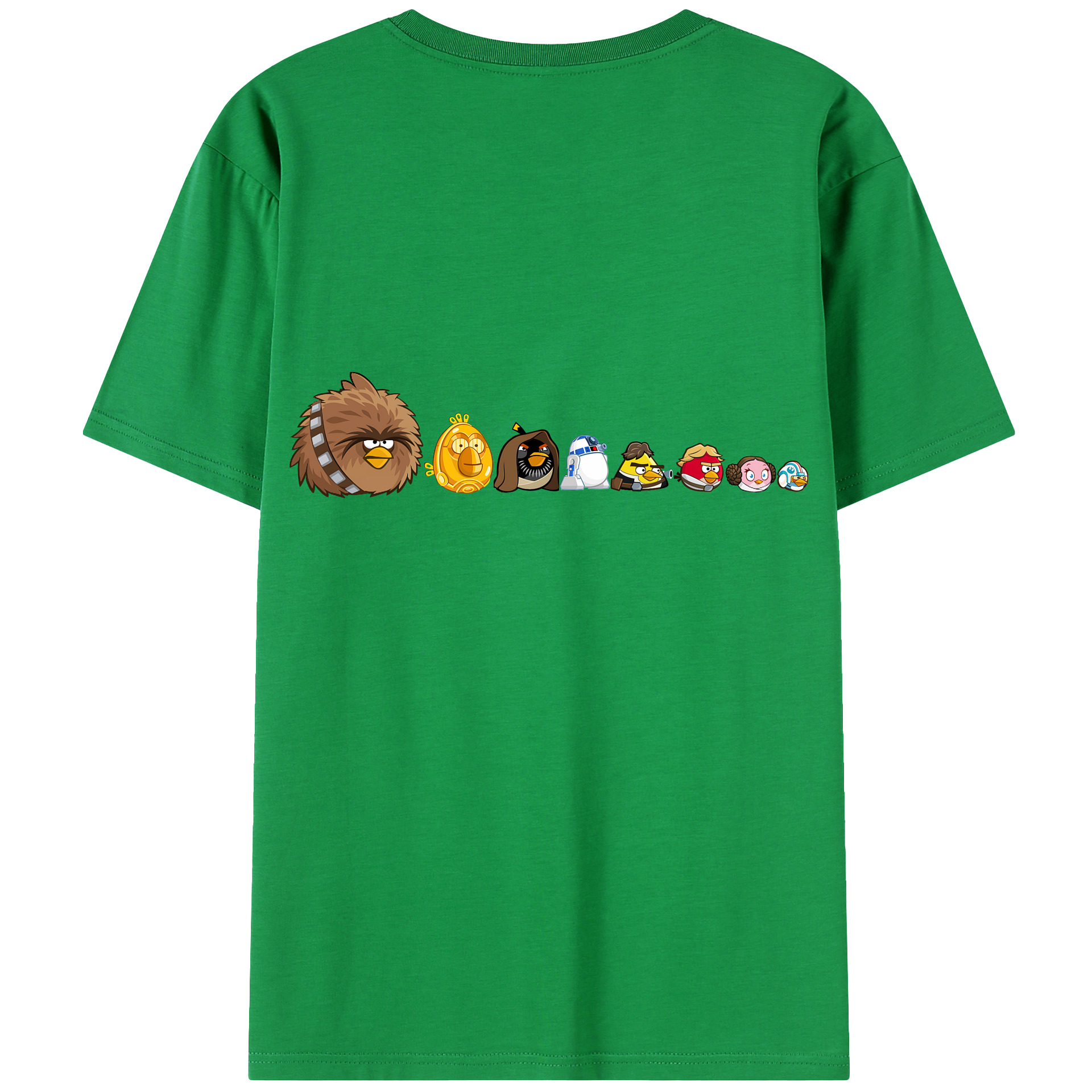 （画像用） Angry Birds アングリーバード 綿100％ メンズ半袖Tシャツ（バックプリント） 通気性