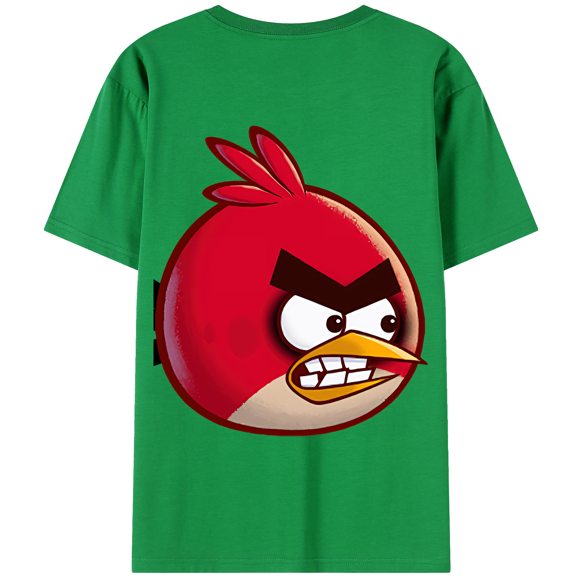 （画像用） Angry Birds アングリーバード 綿100％ メンズ半袖Tシャツ（バックプリント） 通気性