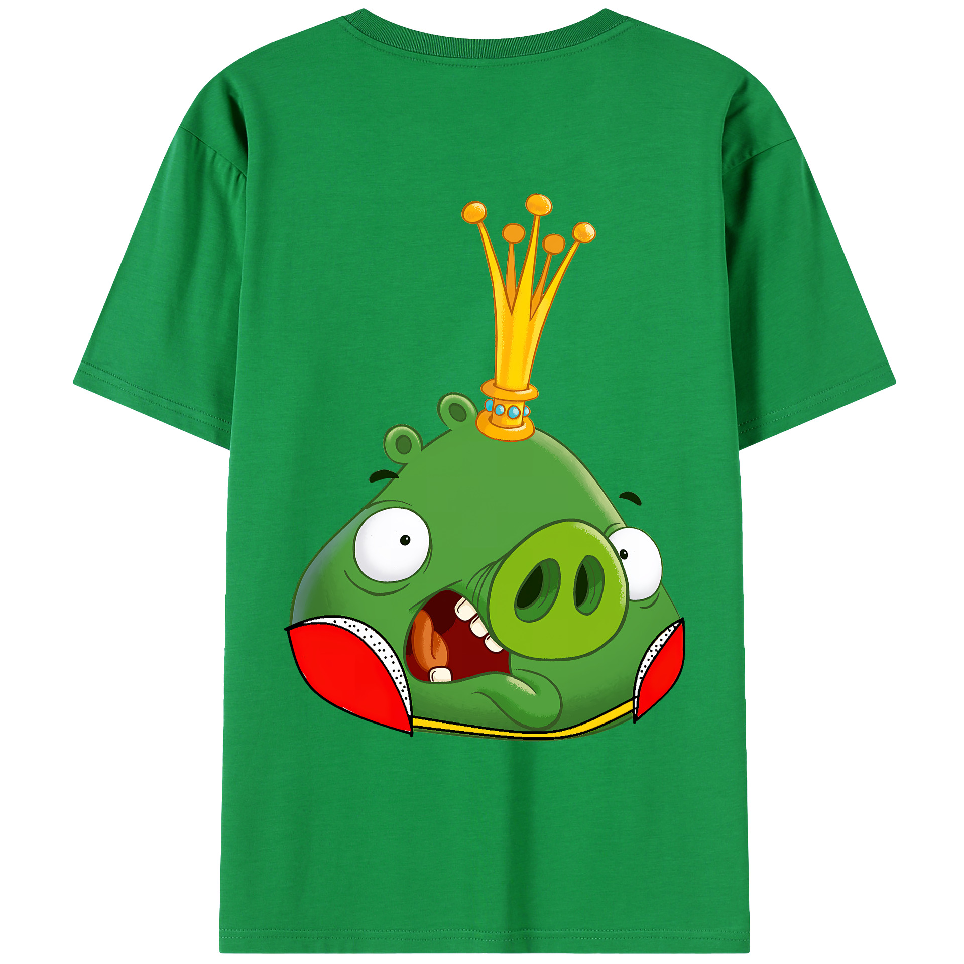 （画像用） Angry Birds アングリーバード 綿100％ メンズ半袖Tシャツ（バックプリント） 通気性