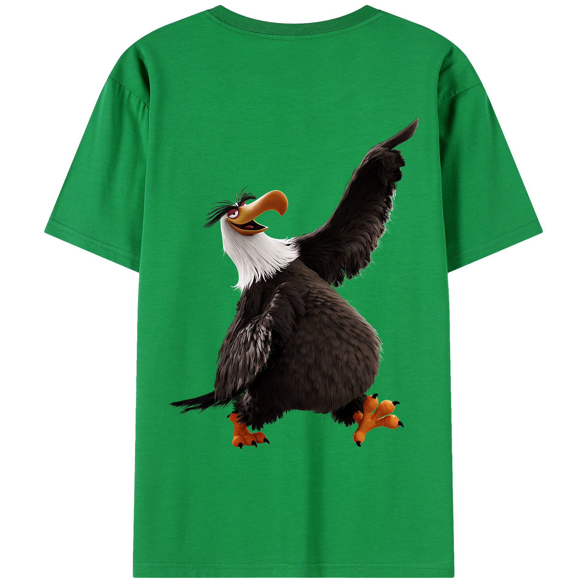 （画像用） Angry Birds アングリーバード 綿100％ メンズ半袖Tシャツ（バックプリント） 通気性