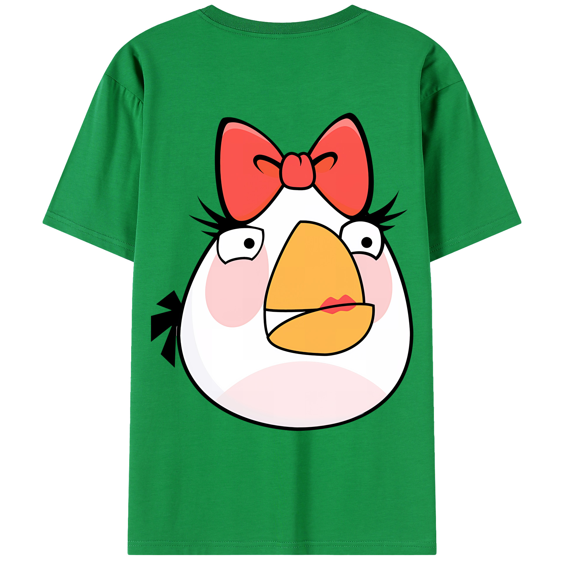 （画像用） Angry Birds アングリーバード 綿100％ メンズ半袖Tシャツ（バックプリント） 通気性