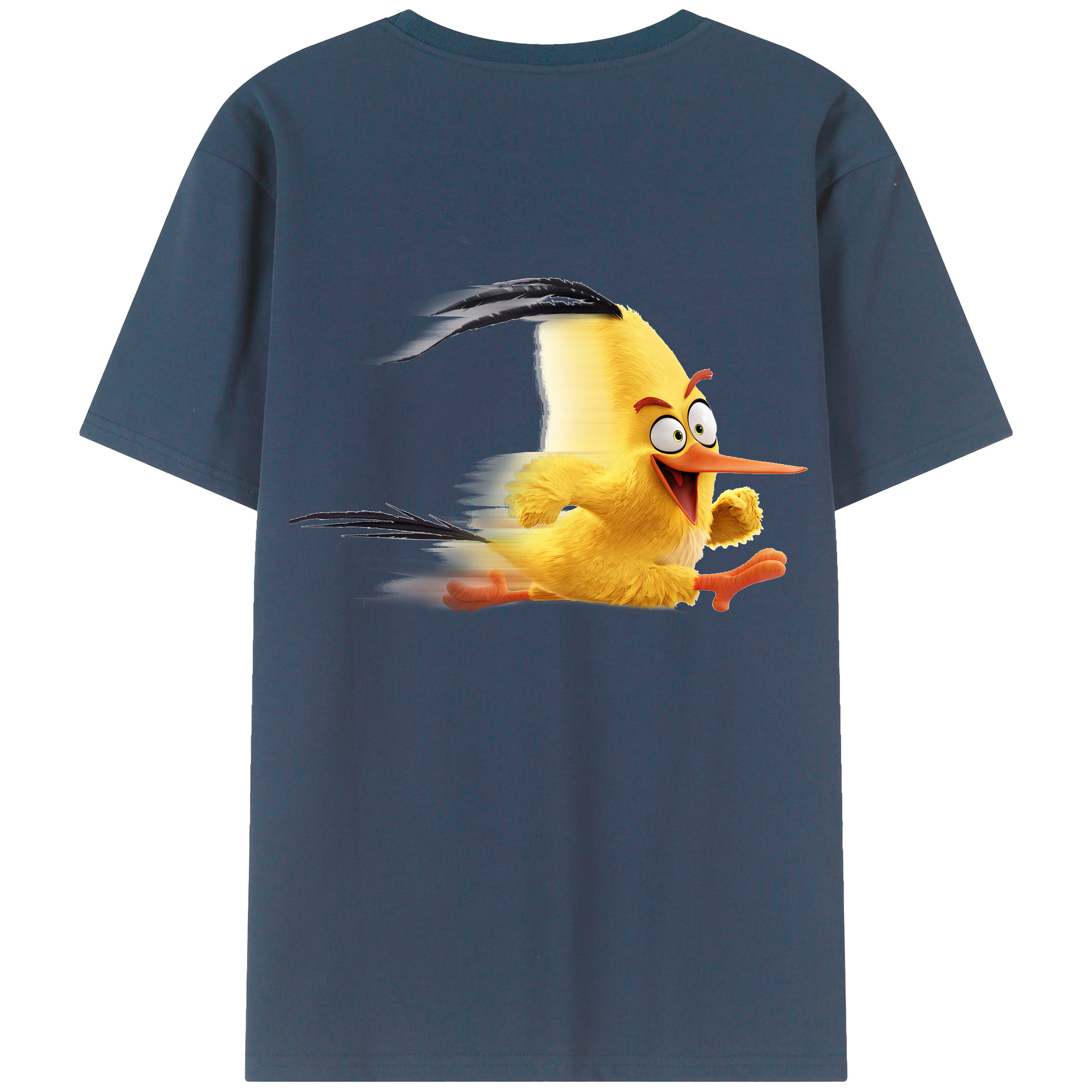 （画像用） Angry Birds アングリーバード 綿100％ メンズ半袖Tシャツ（バックプリント） 通気性