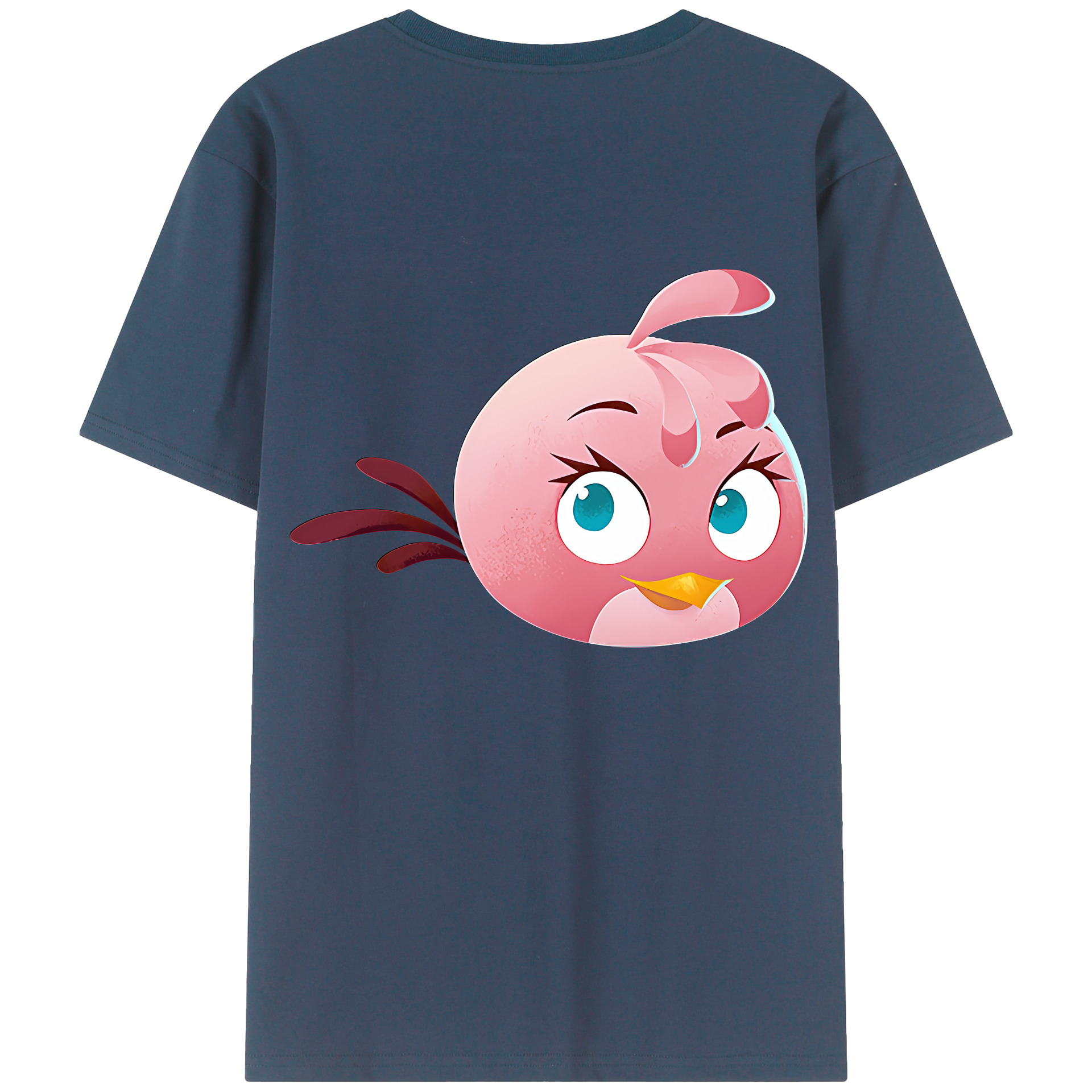 （画像用） Angry Birds アングリーバード 綿100％ メンズ半袖Tシャツ（バックプリント） 通気性