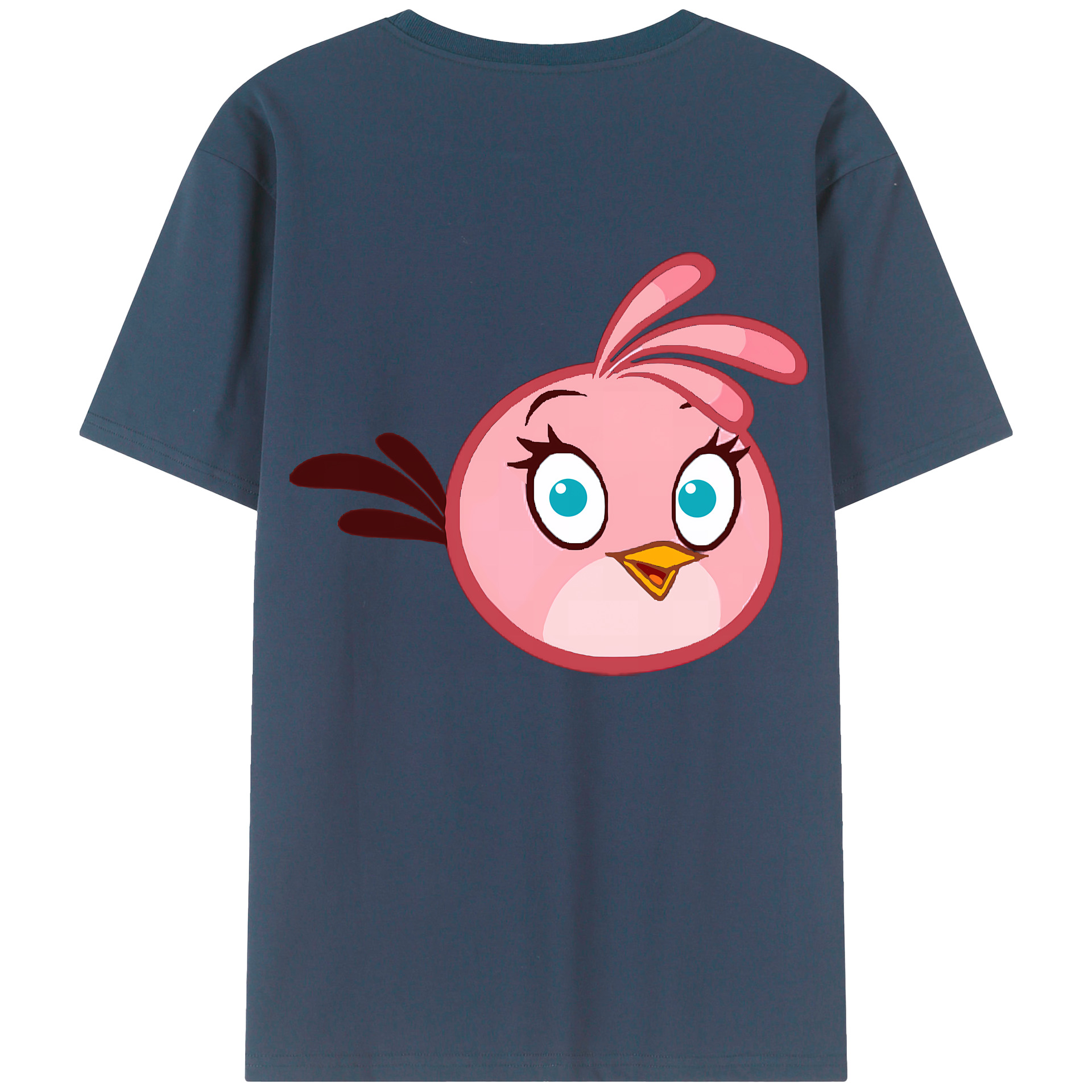 （画像用） Angry Birds アングリーバード 綿100％ メンズ半袖Tシャツ（バックプリント） 通気性