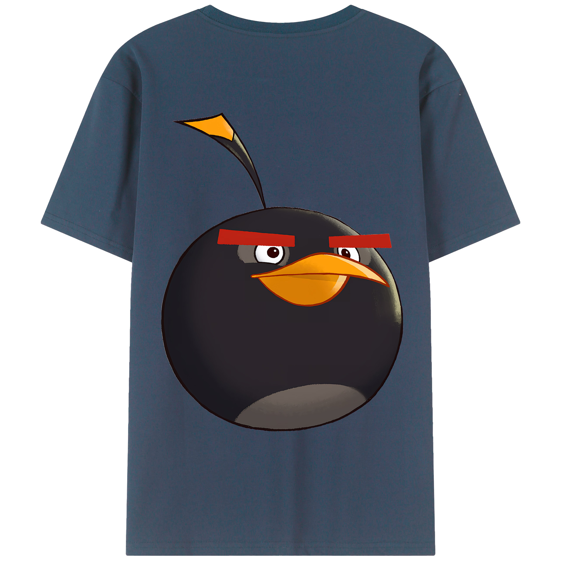 （画像用） Angry Birds アングリーバード 綿100％ メンズ半袖Tシャツ（バックプリント） 通気性