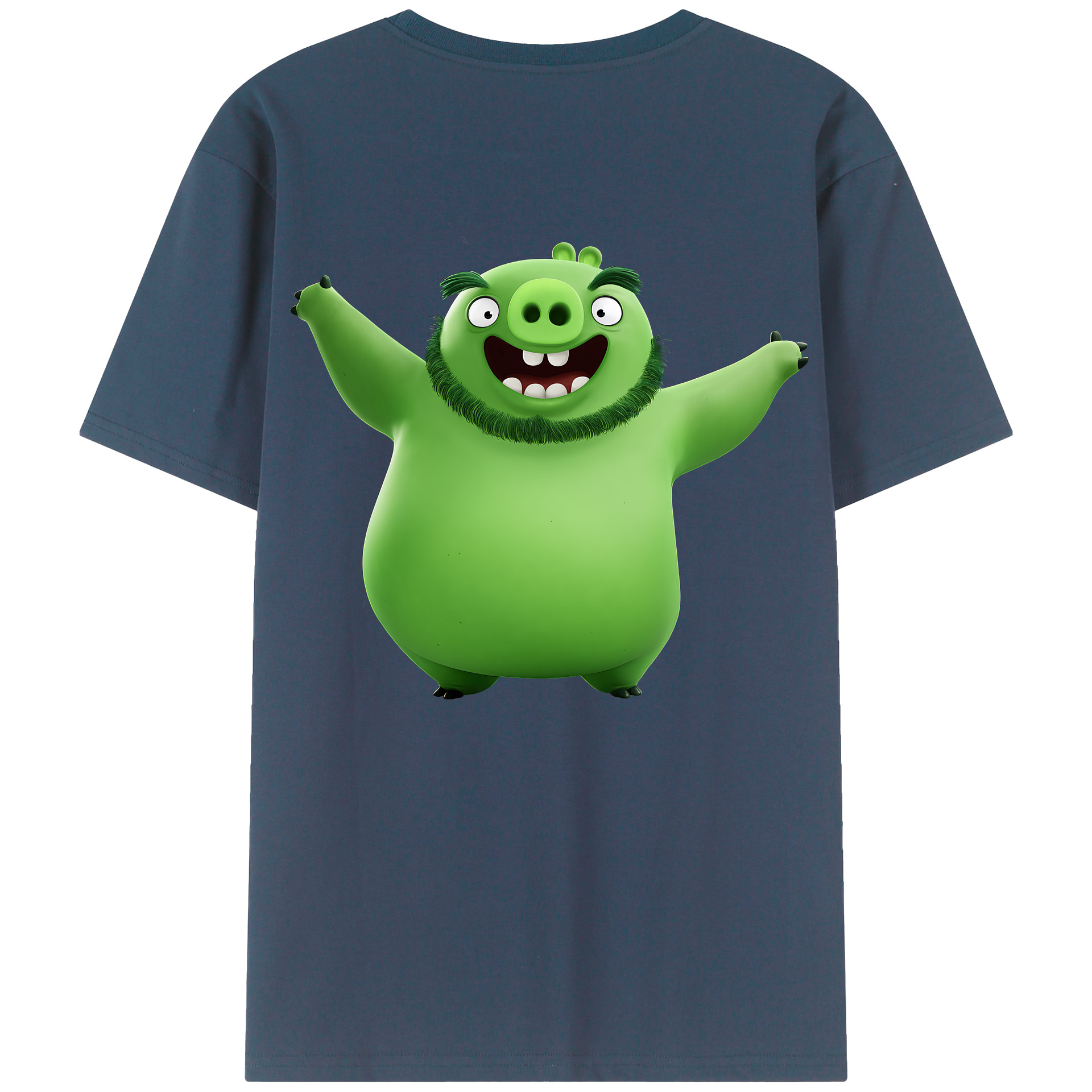 （画像用） Angry Birds アングリーバード 綿100％ メンズ半袖Tシャツ（バックプリント） 通気性