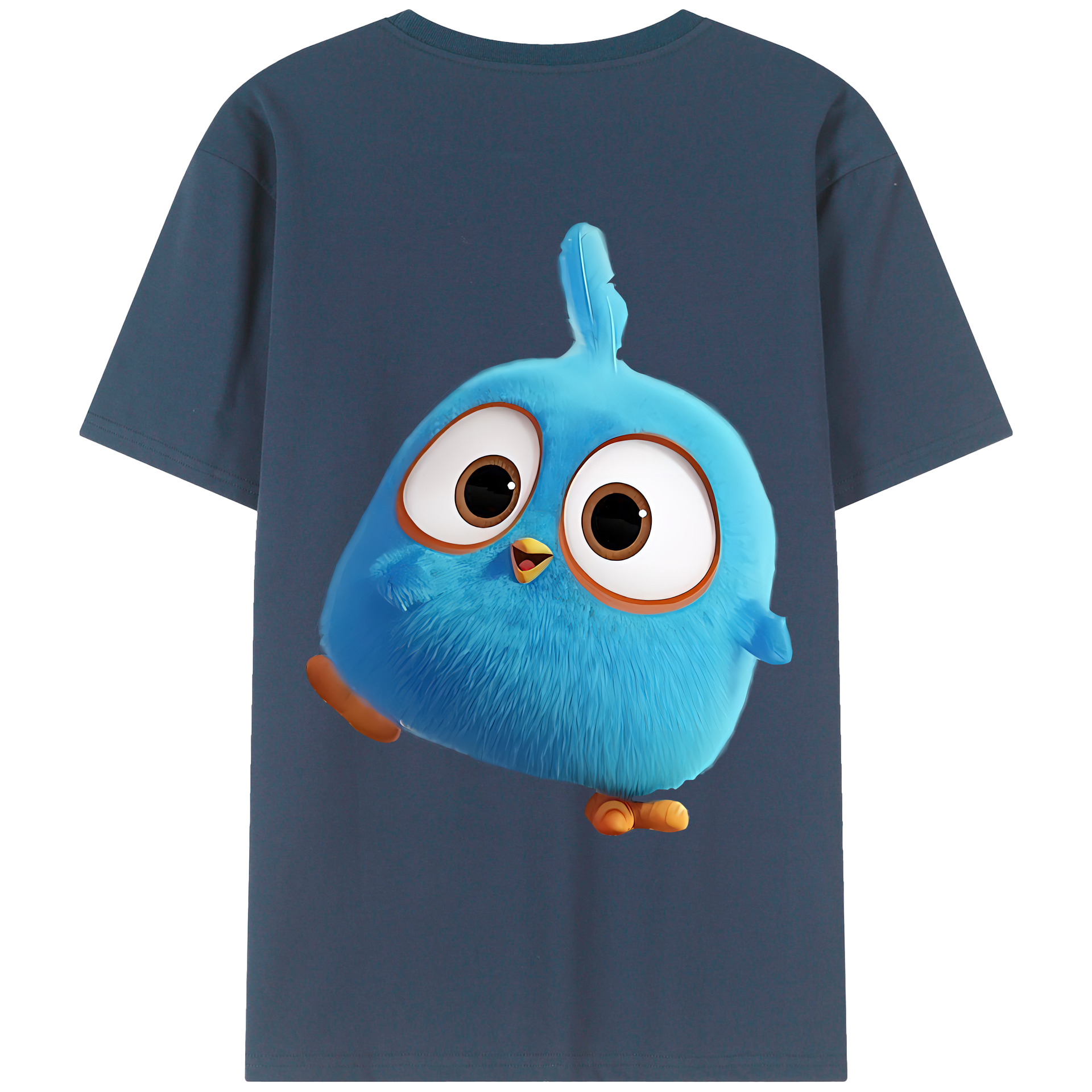 （画像用） Angry Birds アングリーバード 綿100％ メンズ半袖Tシャツ（バックプリント） 通気性