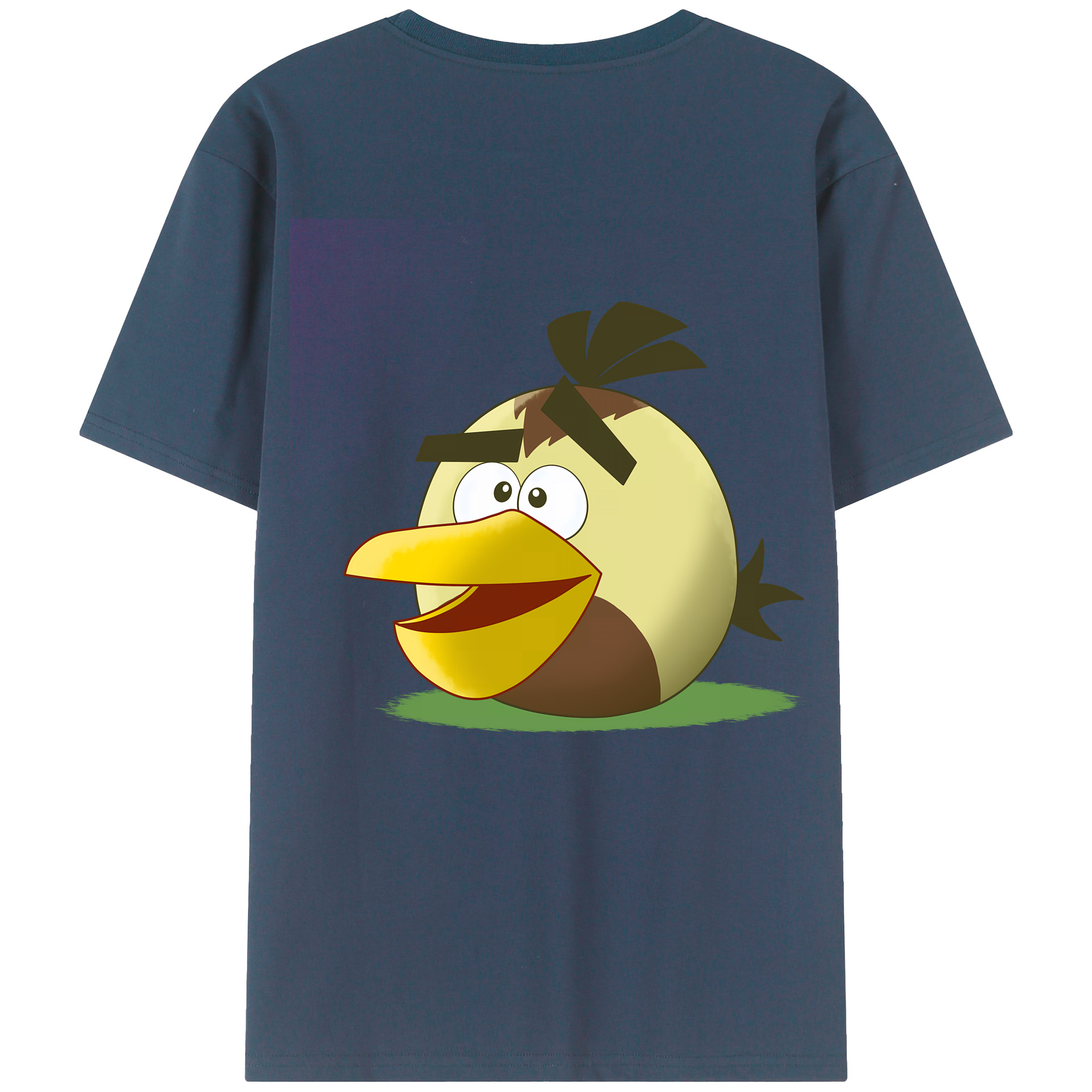 （画像用） Angry Birds アングリーバード 綿100％ メンズ半袖Tシャツ（バックプリント） 通気性