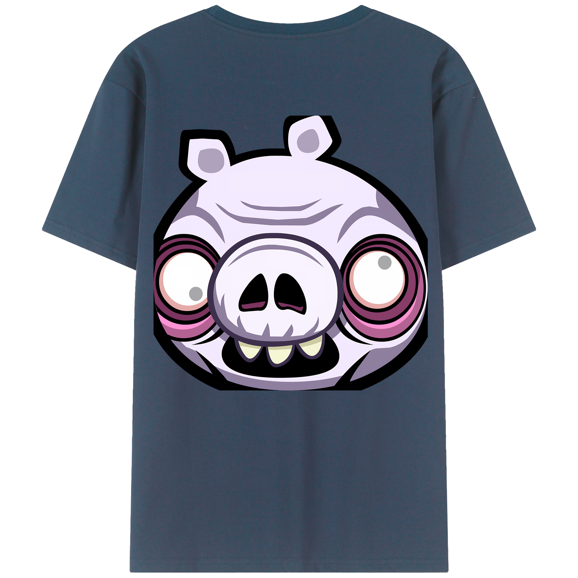 （画像用） Angry Birds アングリーバード 綿100％ メンズ半袖Tシャツ（バックプリント） 通気性