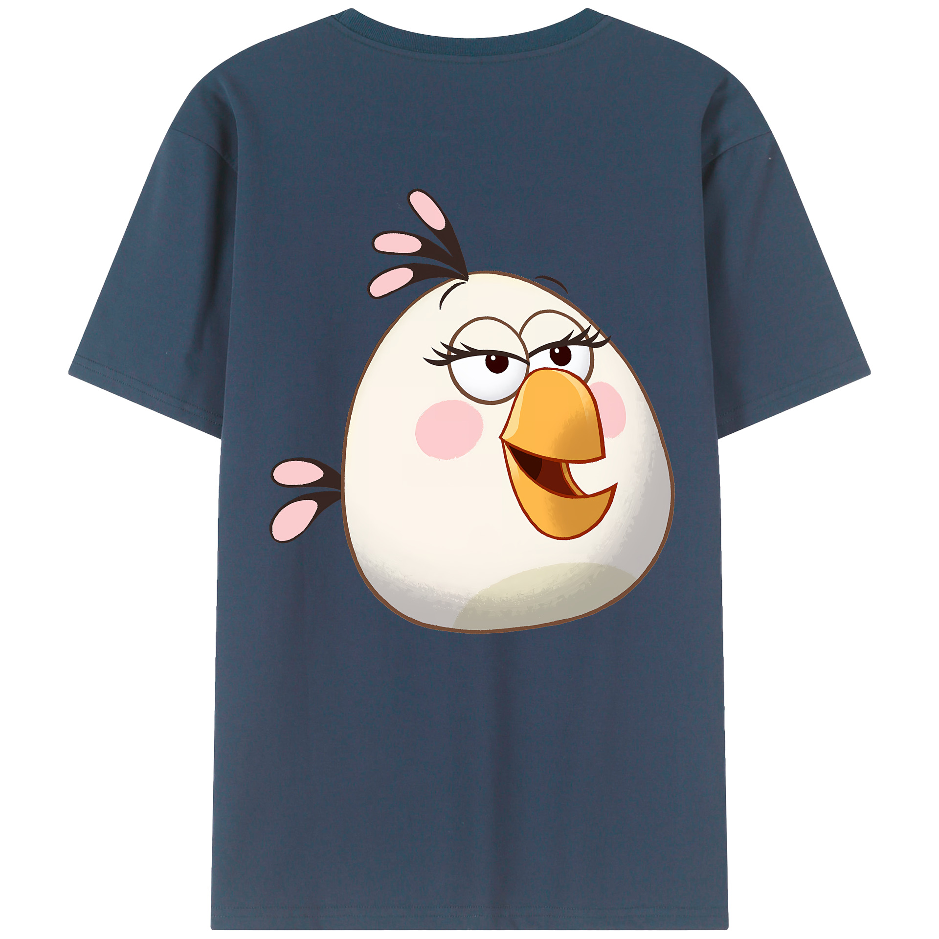 （画像用） Angry Birds アングリーバード 綿100％ メンズ半袖Tシャツ（バックプリント） 通気性