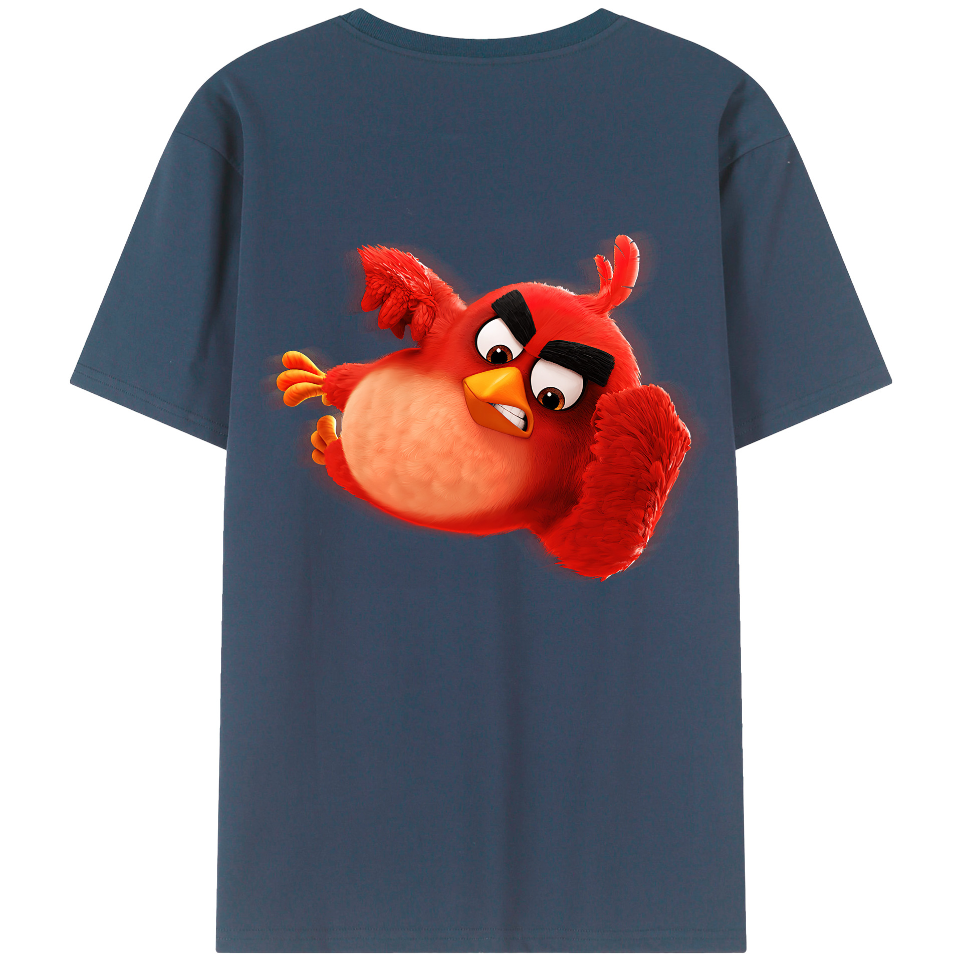 （画像用） Angry Birds アングリーバード 綿100％ メンズ半袖Tシャツ（バックプリント） 通気性