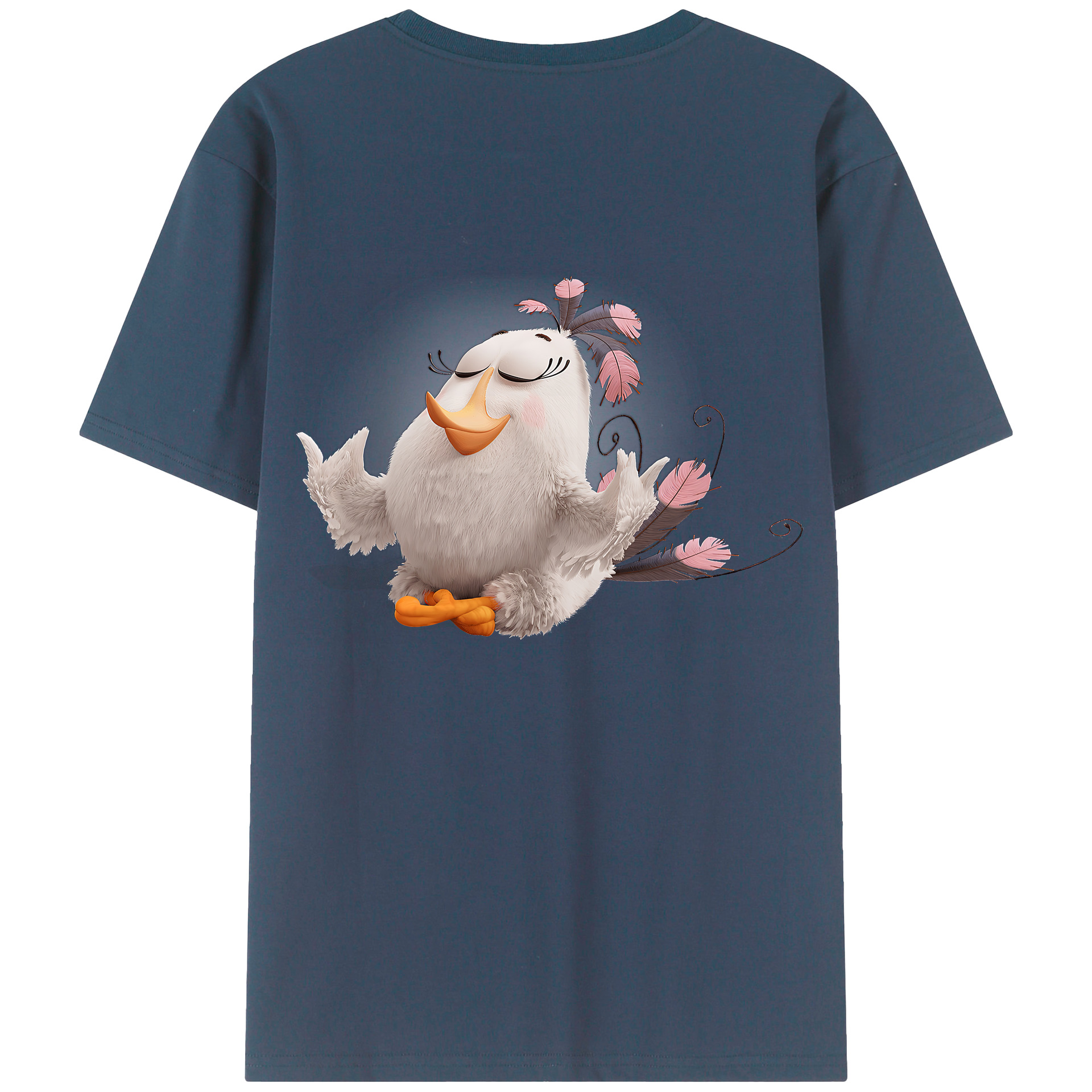 （画像用） Angry Birds アングリーバード 綿100％ メンズ半袖Tシャツ（バックプリント） 通気性