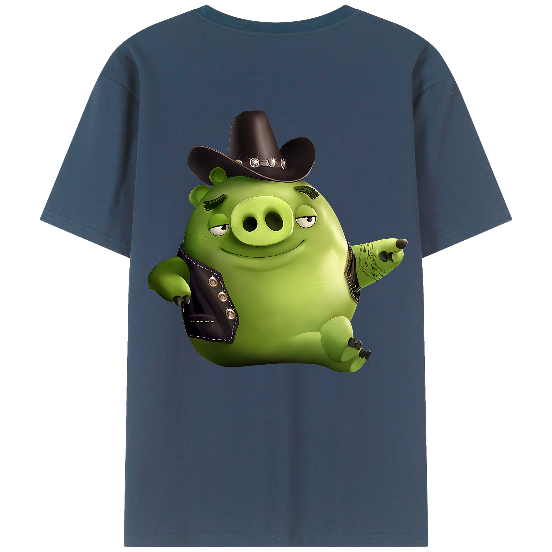 （画像用） Angry Birds アングリーバード 綿100％ メンズ半袖Tシャツ（バックプリント） 通気性
