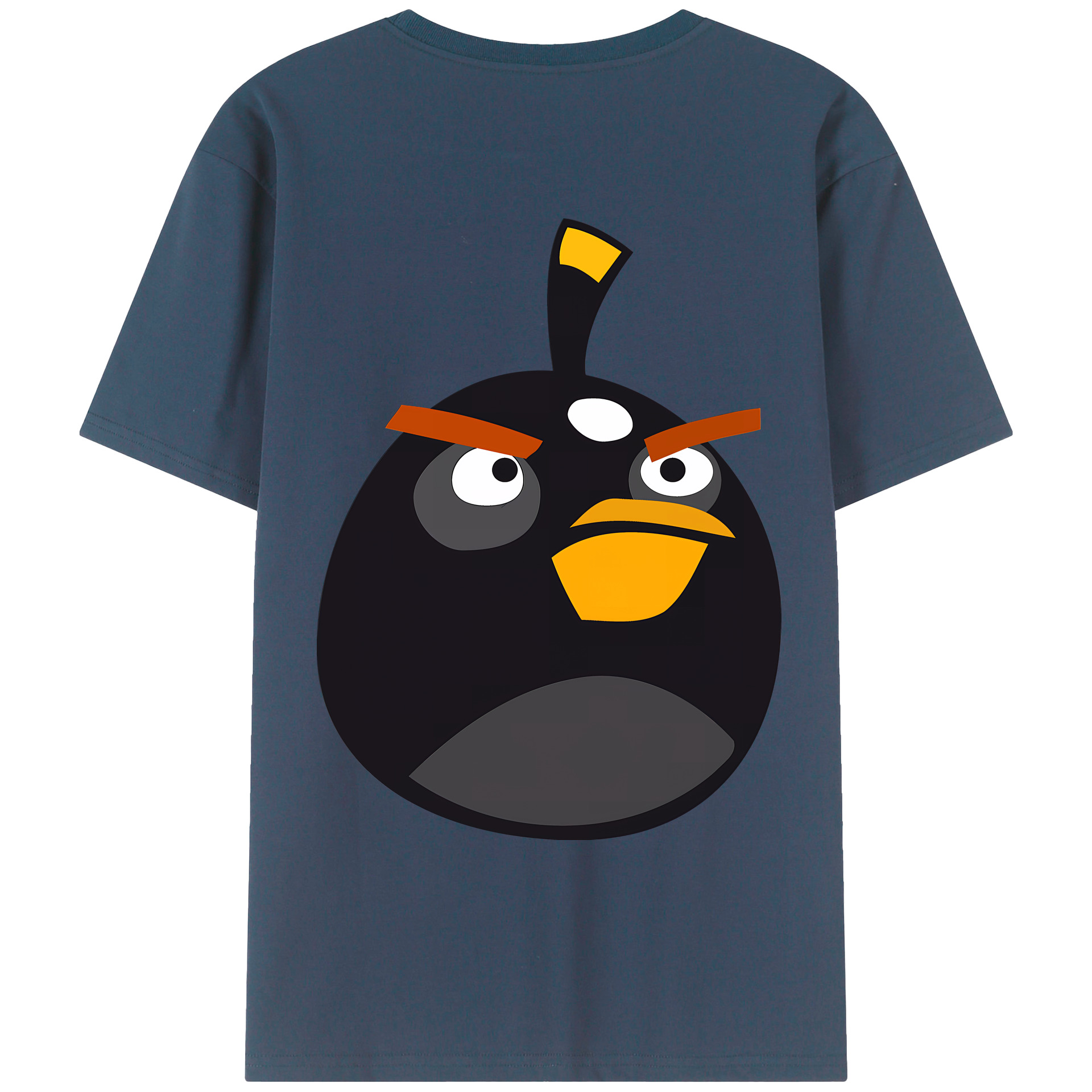 （画像用） Angry Birds アングリーバード 綿100％ メンズ半袖Tシャツ（バックプリント） 通気性