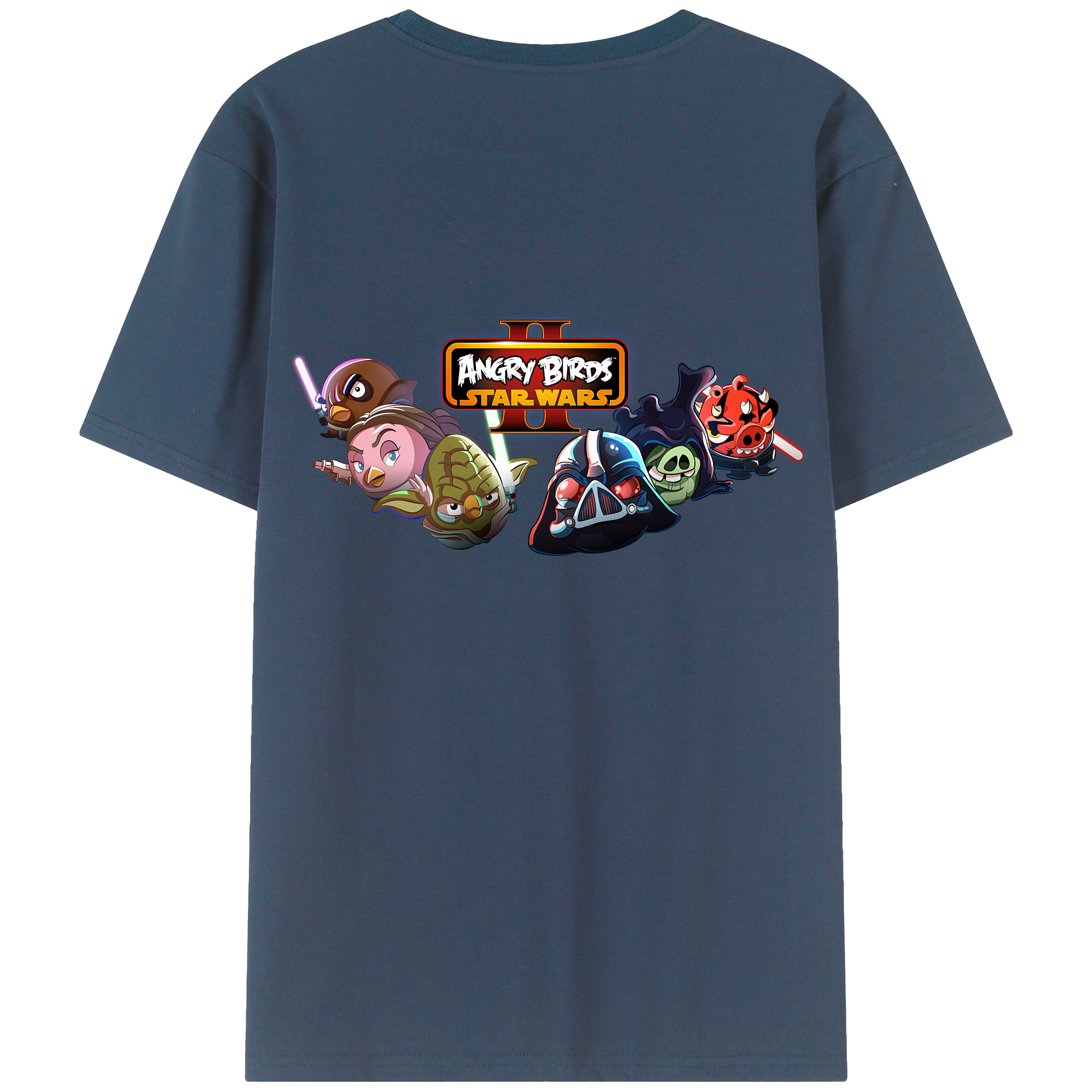 （画像用） Angry Birds アングリーバード 綿100％ メンズ半袖Tシャツ（バックプリント） 通気性