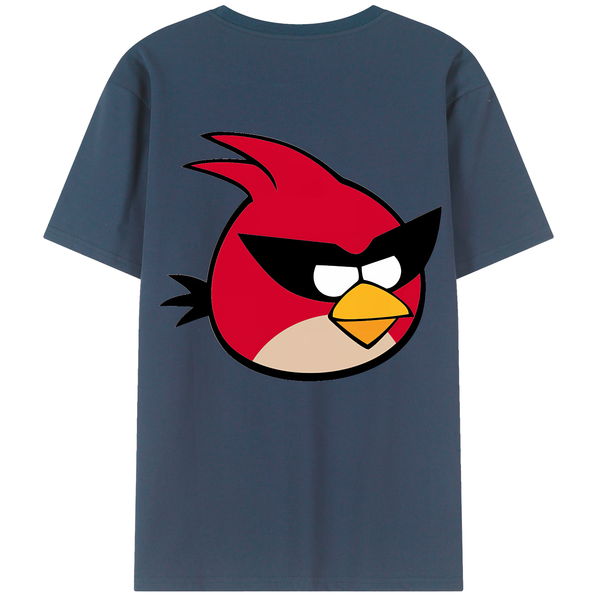 （画像用） Angry Birds アングリーバード 綿100％ メンズ半袖Tシャツ（バックプリント） 通気性