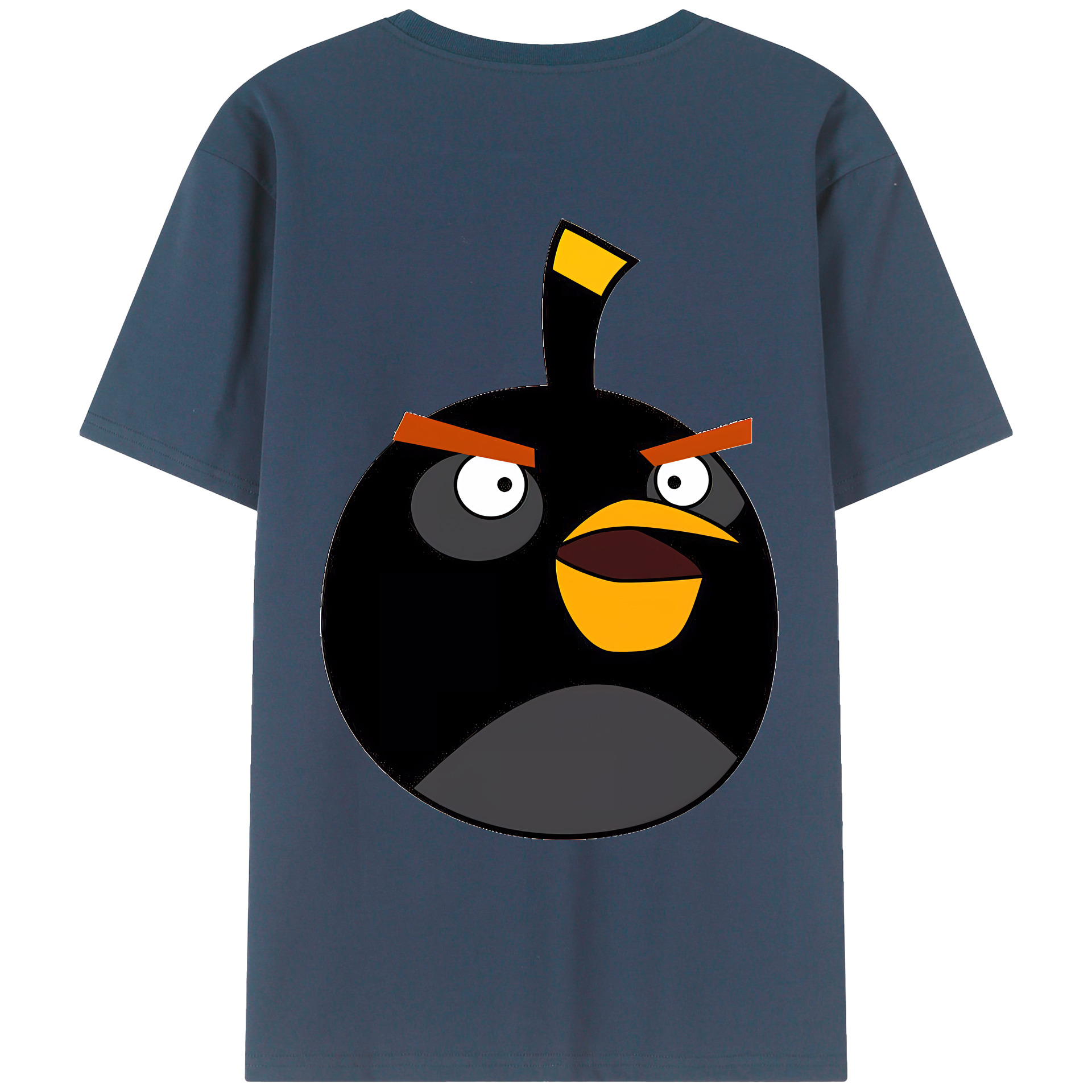 （画像用） Angry Birds アングリーバード 綿100％ メンズ半袖Tシャツ（バックプリント） 通気性