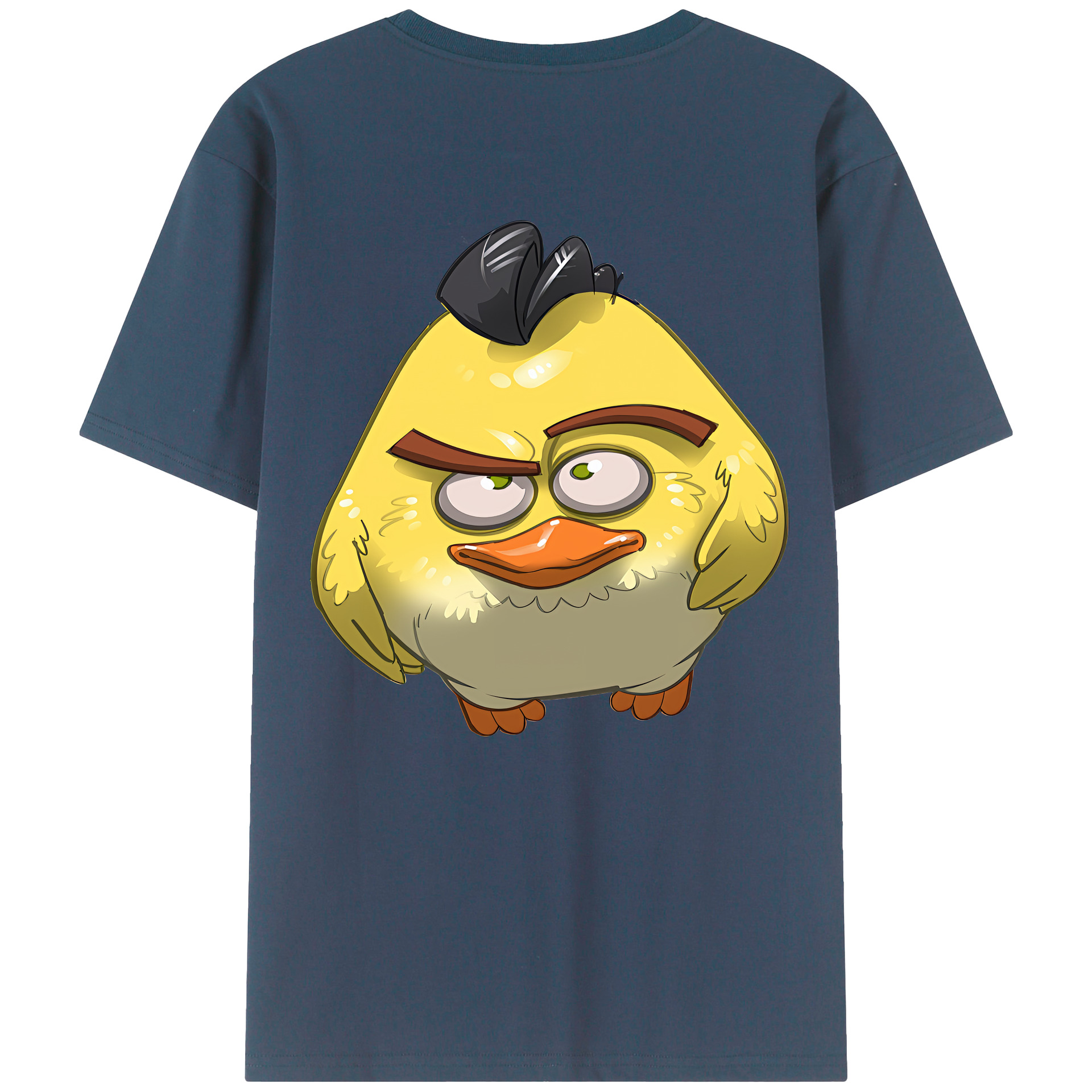 （画像用） Angry Birds アングリーバード 綿100％ メンズ半袖Tシャツ（バックプリント） 通気性