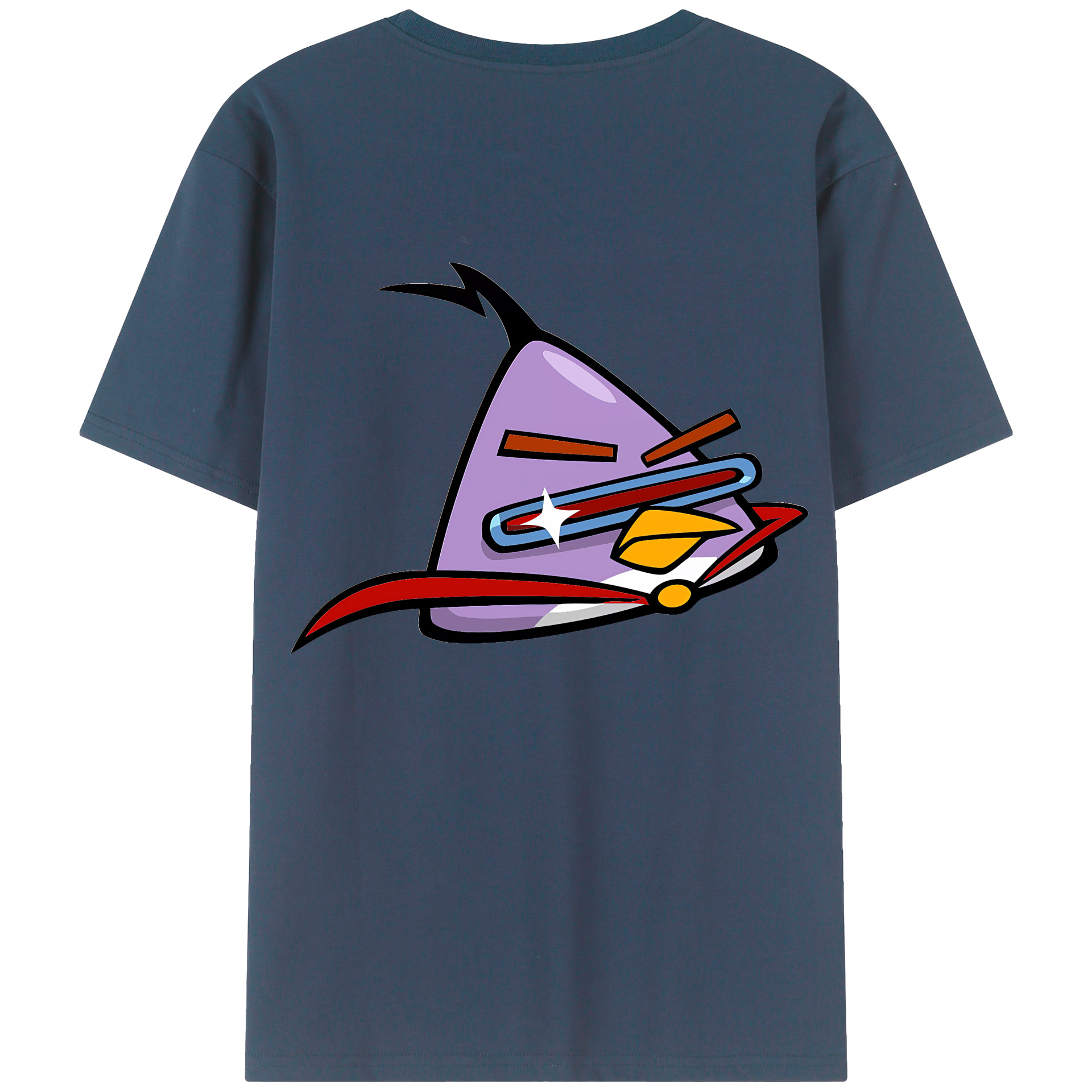 （画像用） Angry Birds アングリーバード 綿100％ メンズ半袖Tシャツ（バックプリント） 通気性