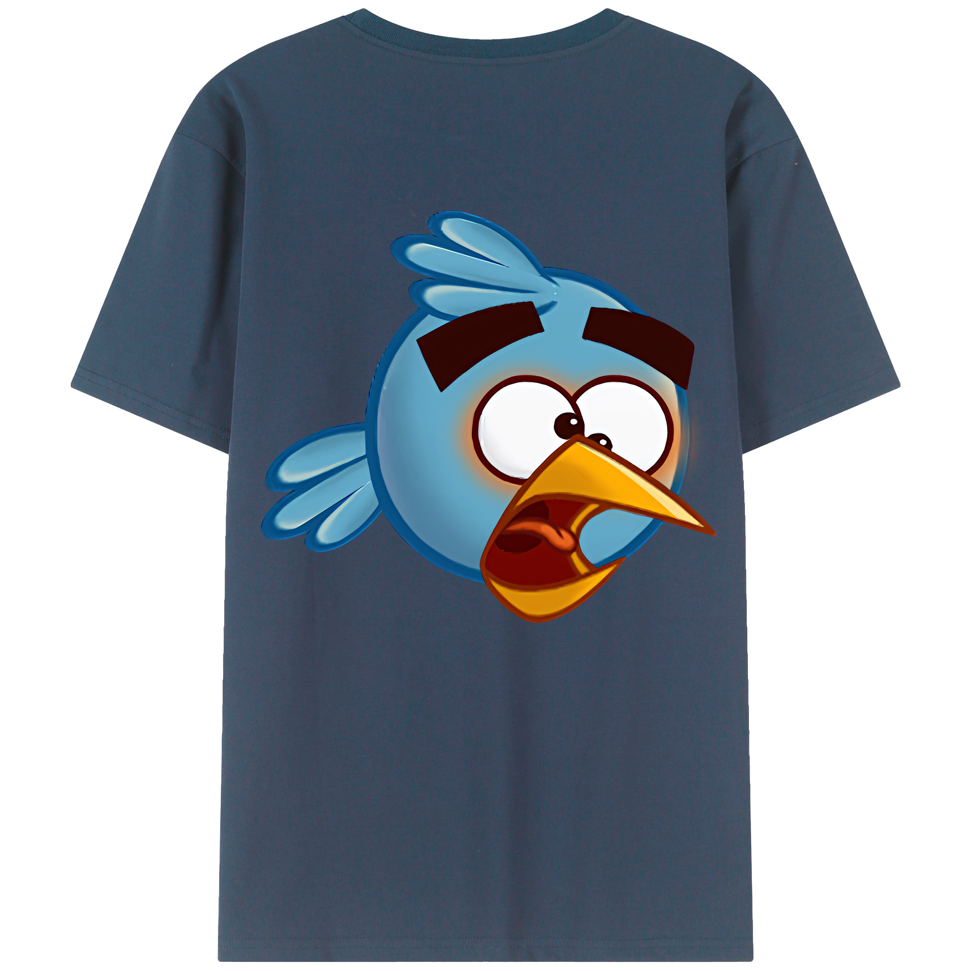 （画像用） Angry Birds アングリーバード 綿100％ メンズ半袖Tシャツ（バックプリント） 通気性
