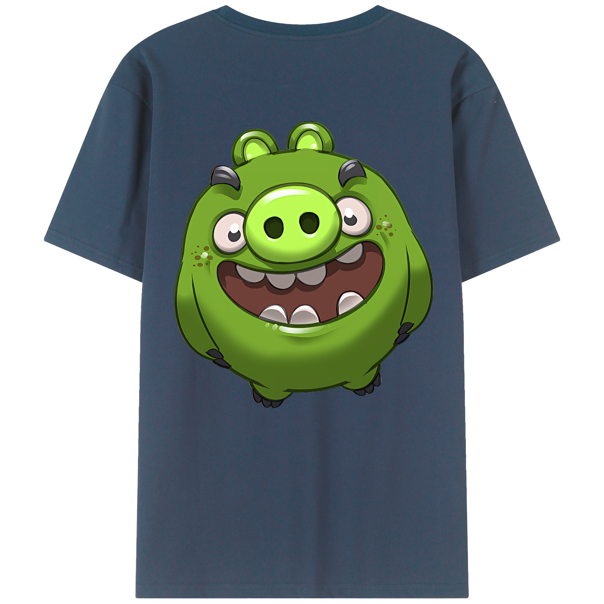（画像用） Angry Birds アングリーバード 綿100％ メンズ半袖Tシャツ（バックプリント） 通気性