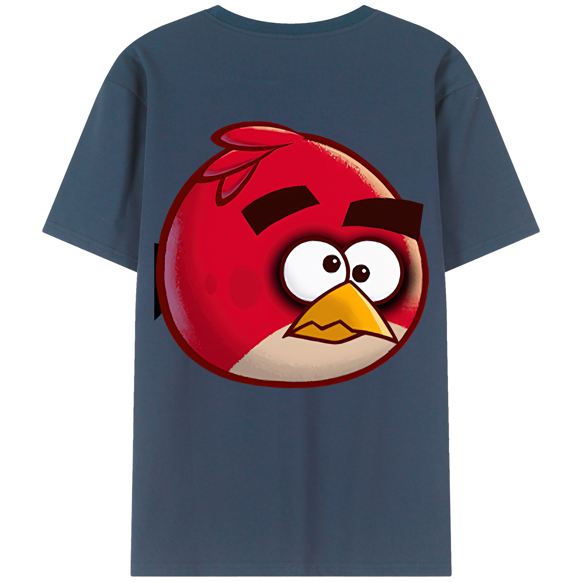 （画像用） Angry Birds アングリーバード 綿100％ メンズ半袖Tシャツ（バックプリント） 通気性