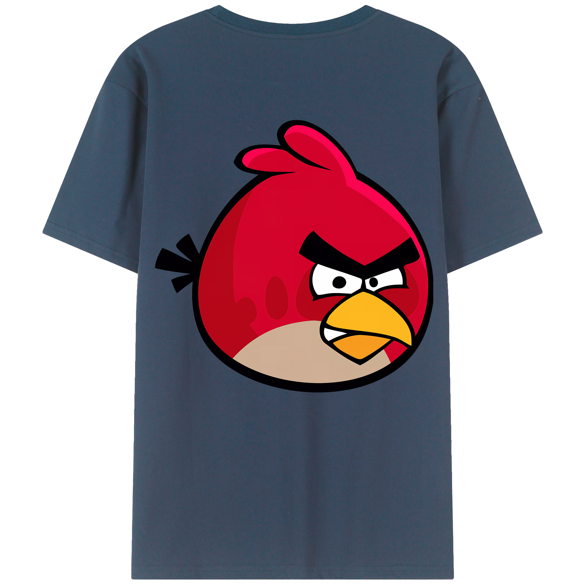 （画像用） Angry Birds アングリーバード 綿100％ メンズ半袖Tシャツ（バックプリント） 通気性