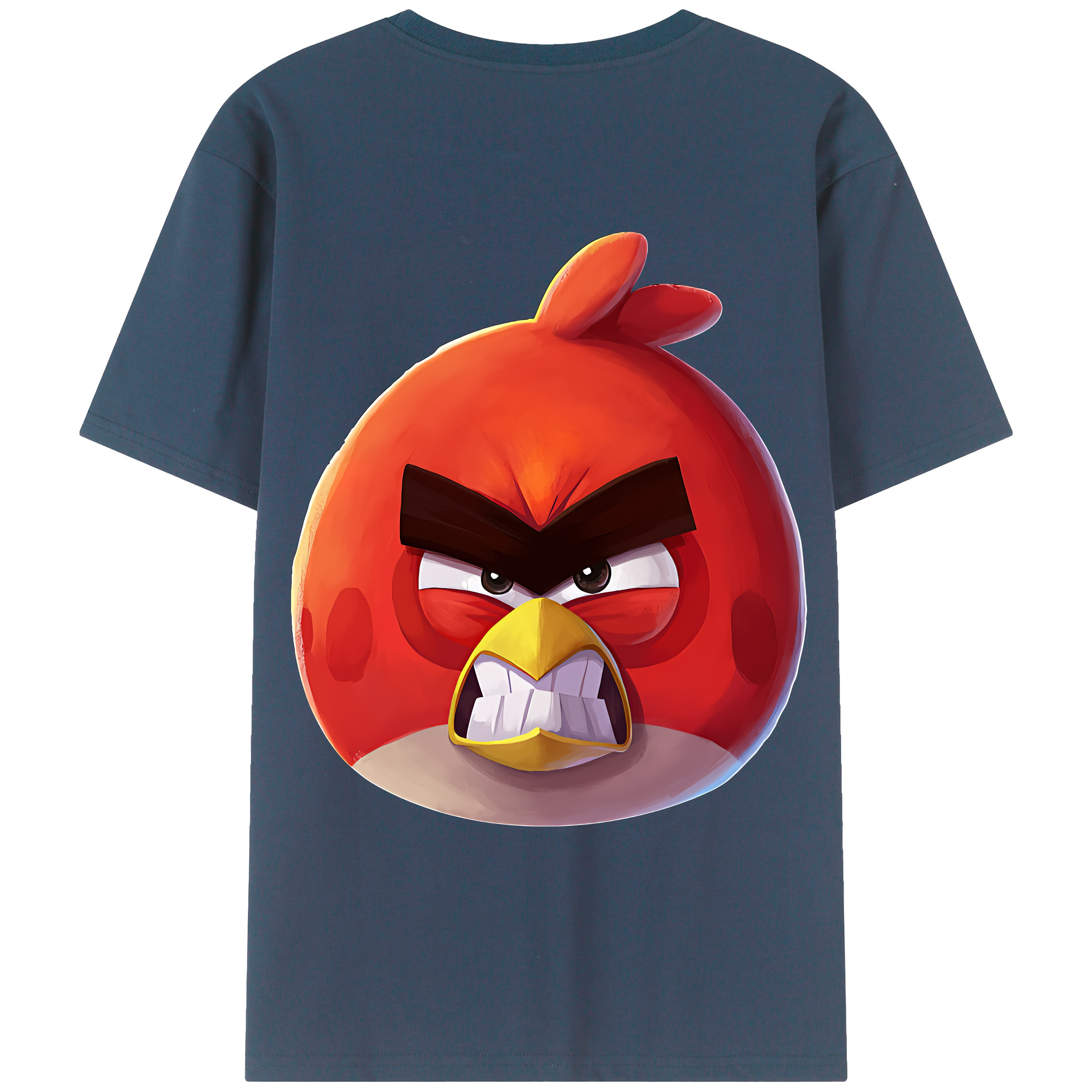 （画像用） Angry Birds アングリーバード 綿100％ メンズ半袖Tシャツ（バックプリント） 通気性