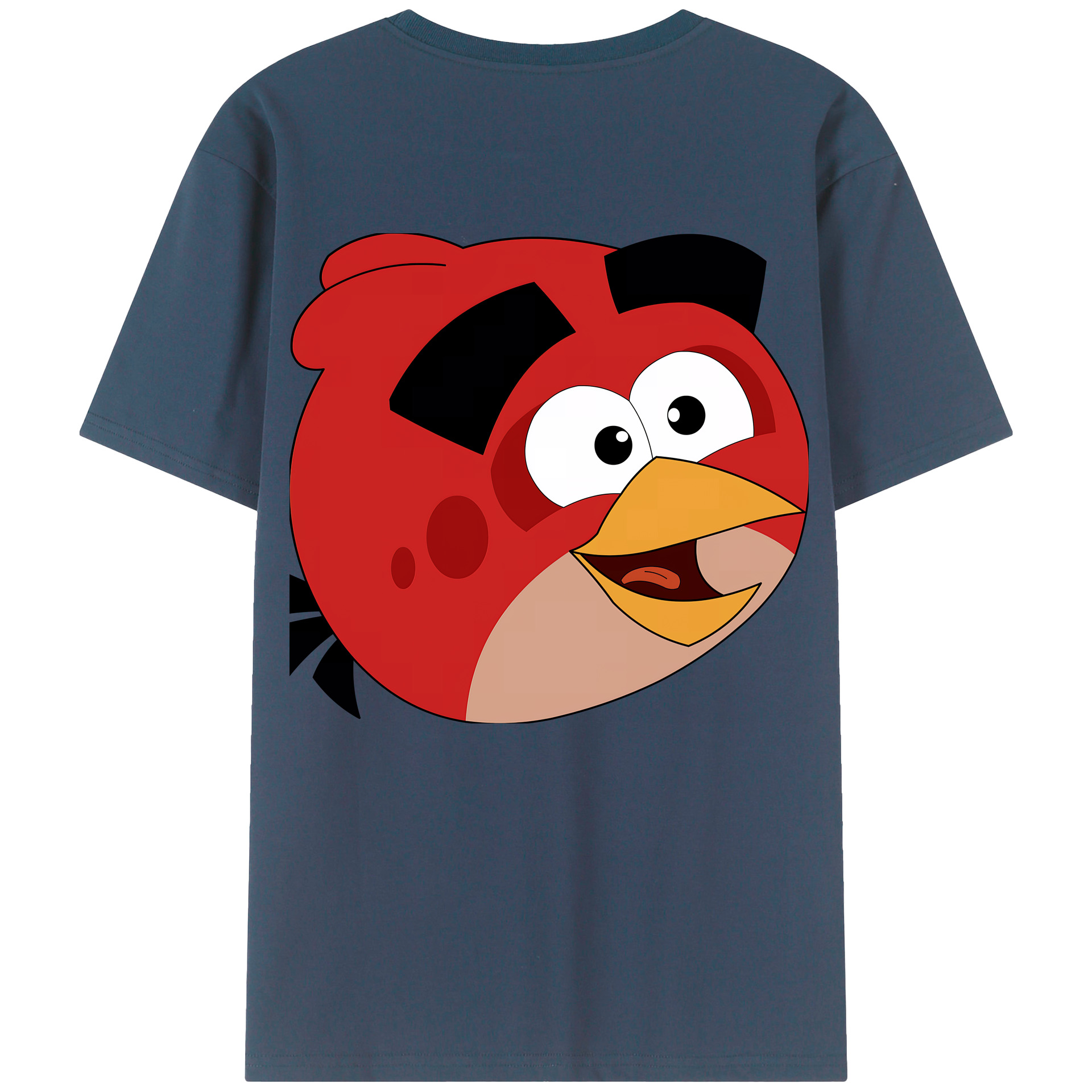 （画像用） Angry Birds アングリーバード 綿100％ メンズ半袖Tシャツ（バックプリント） 通気性