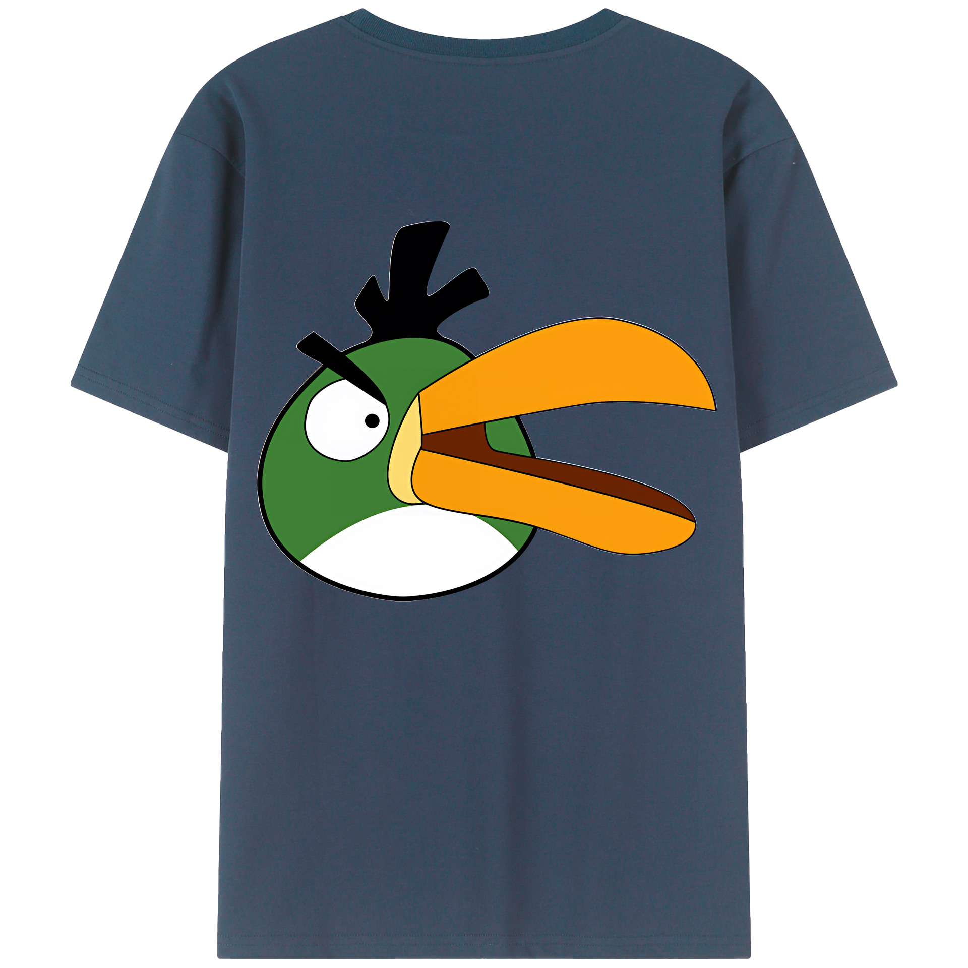 （画像用） Angry Birds アングリーバード 綿100％ メンズ半袖Tシャツ（バックプリント） 通気性
