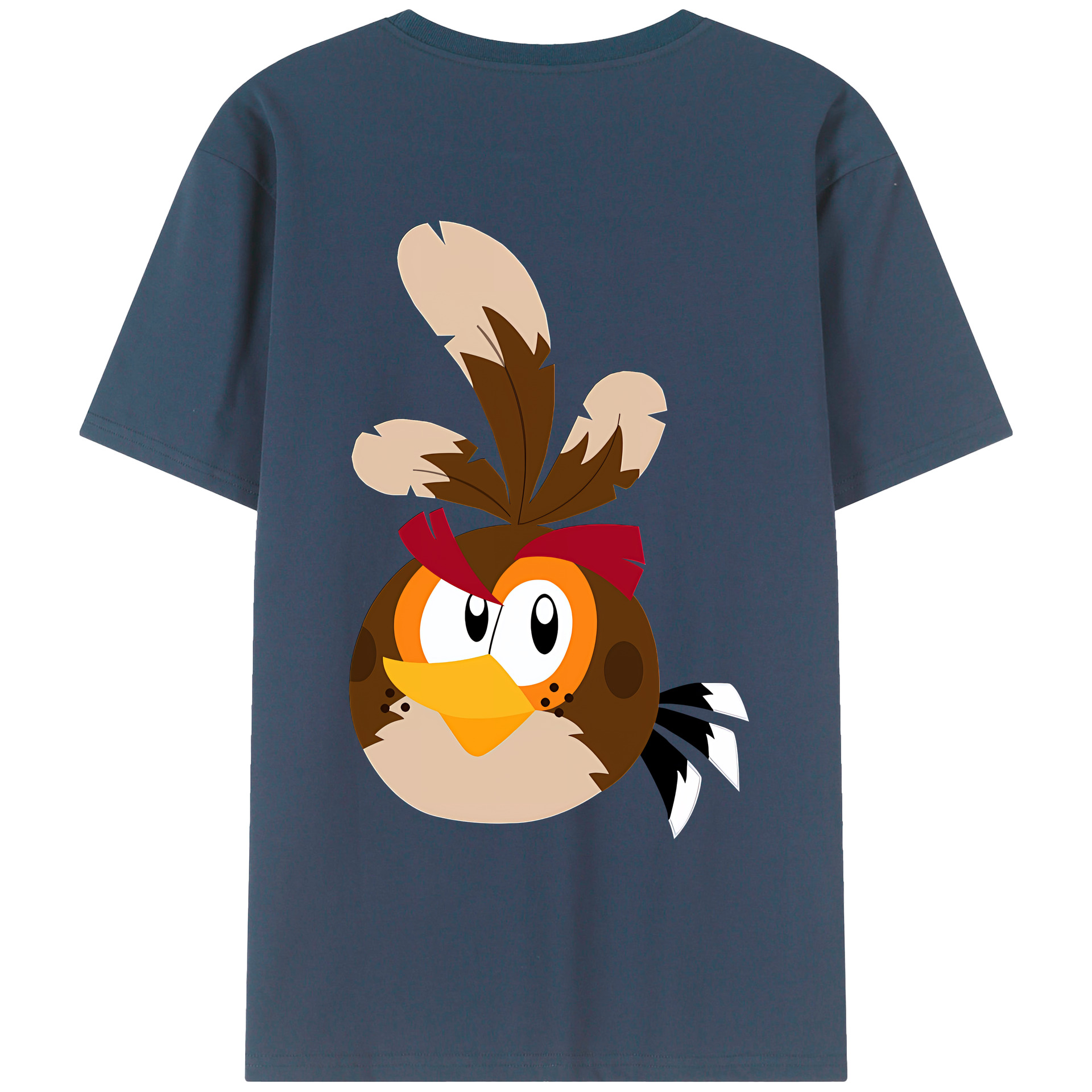 （画像用） Angry Birds アングリーバード 綿100％ メンズ半袖Tシャツ（バックプリント） 通気性